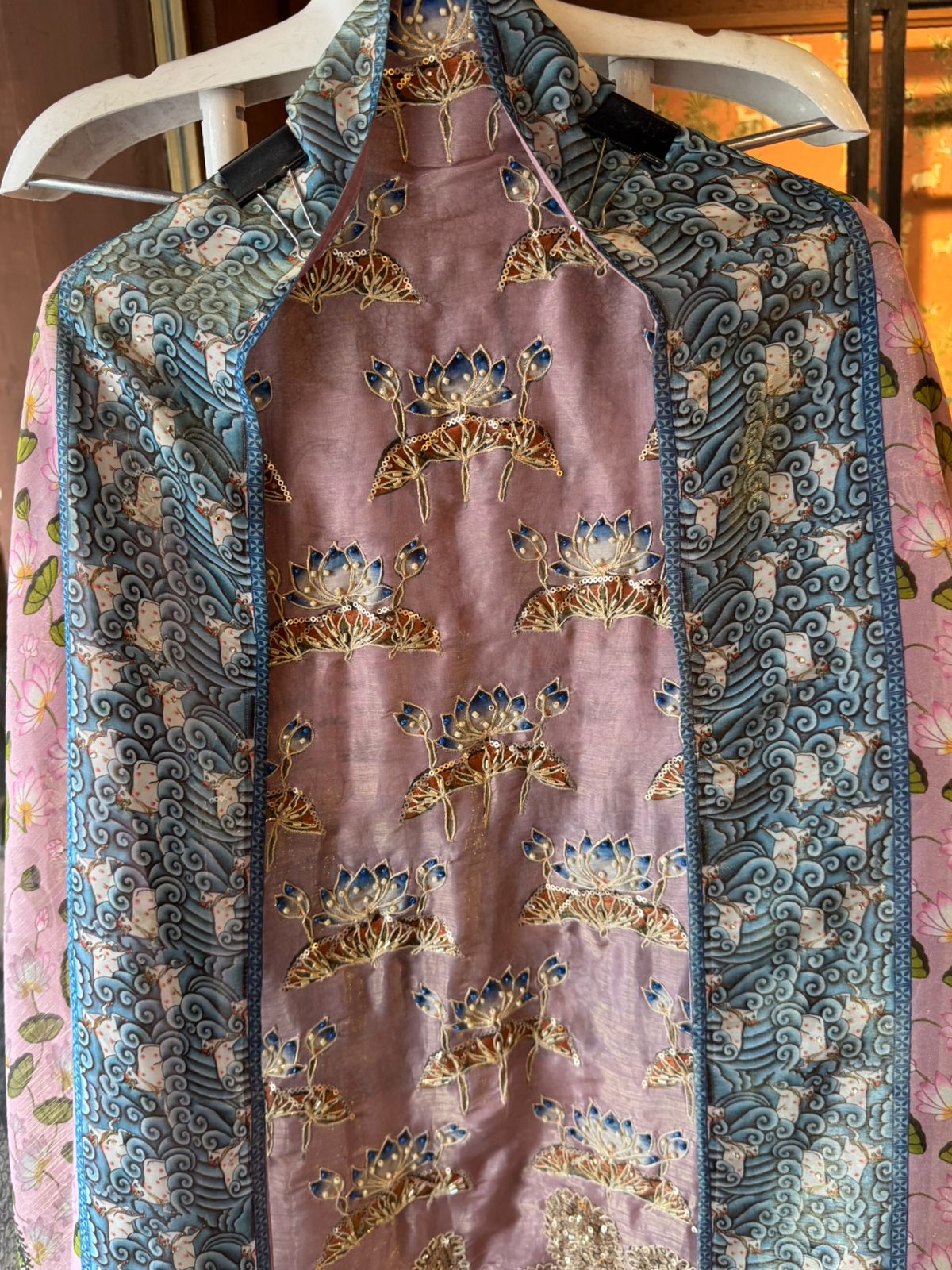 Tango silk fabric used to design these suits