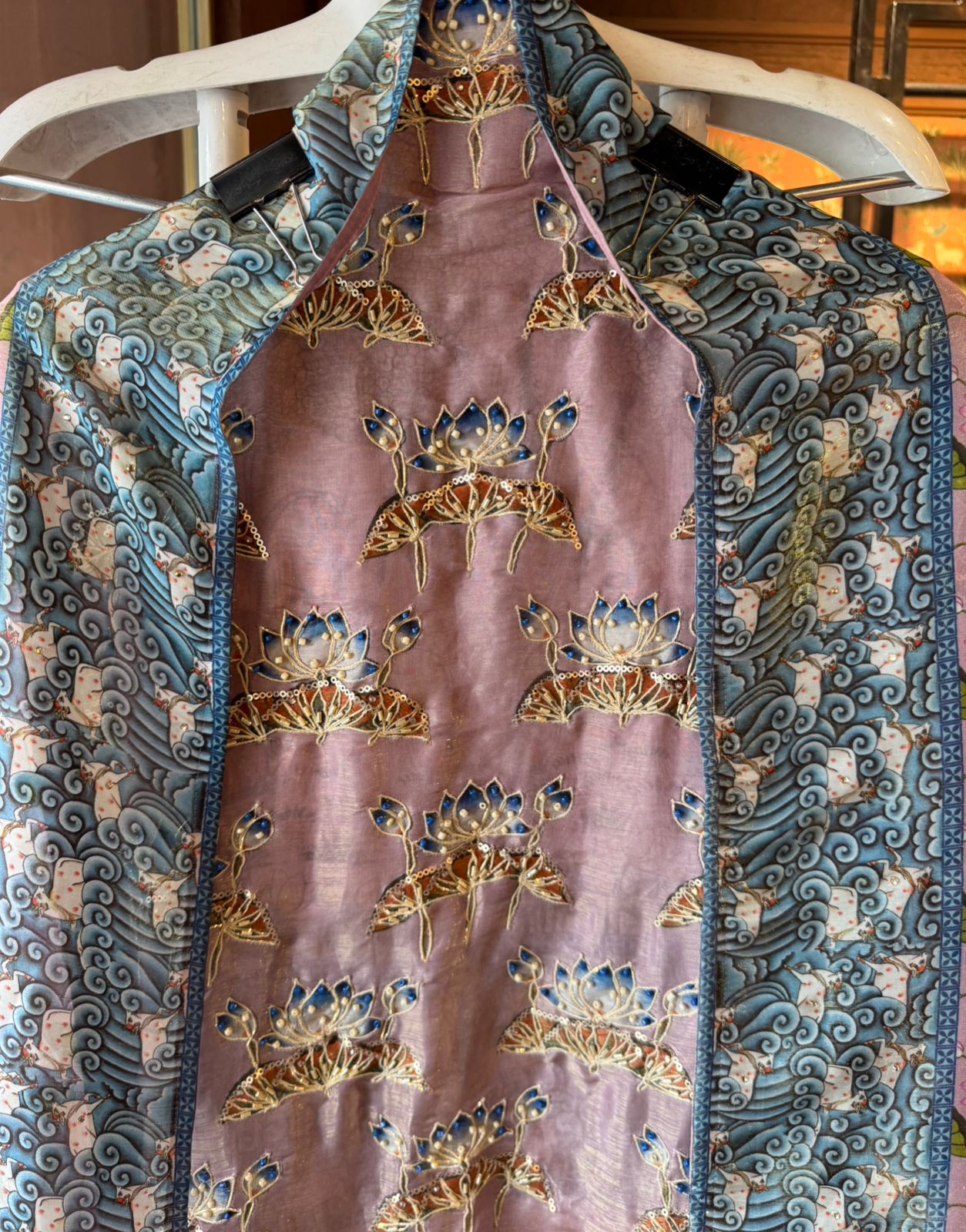 Tango silk fabric used to design these suits