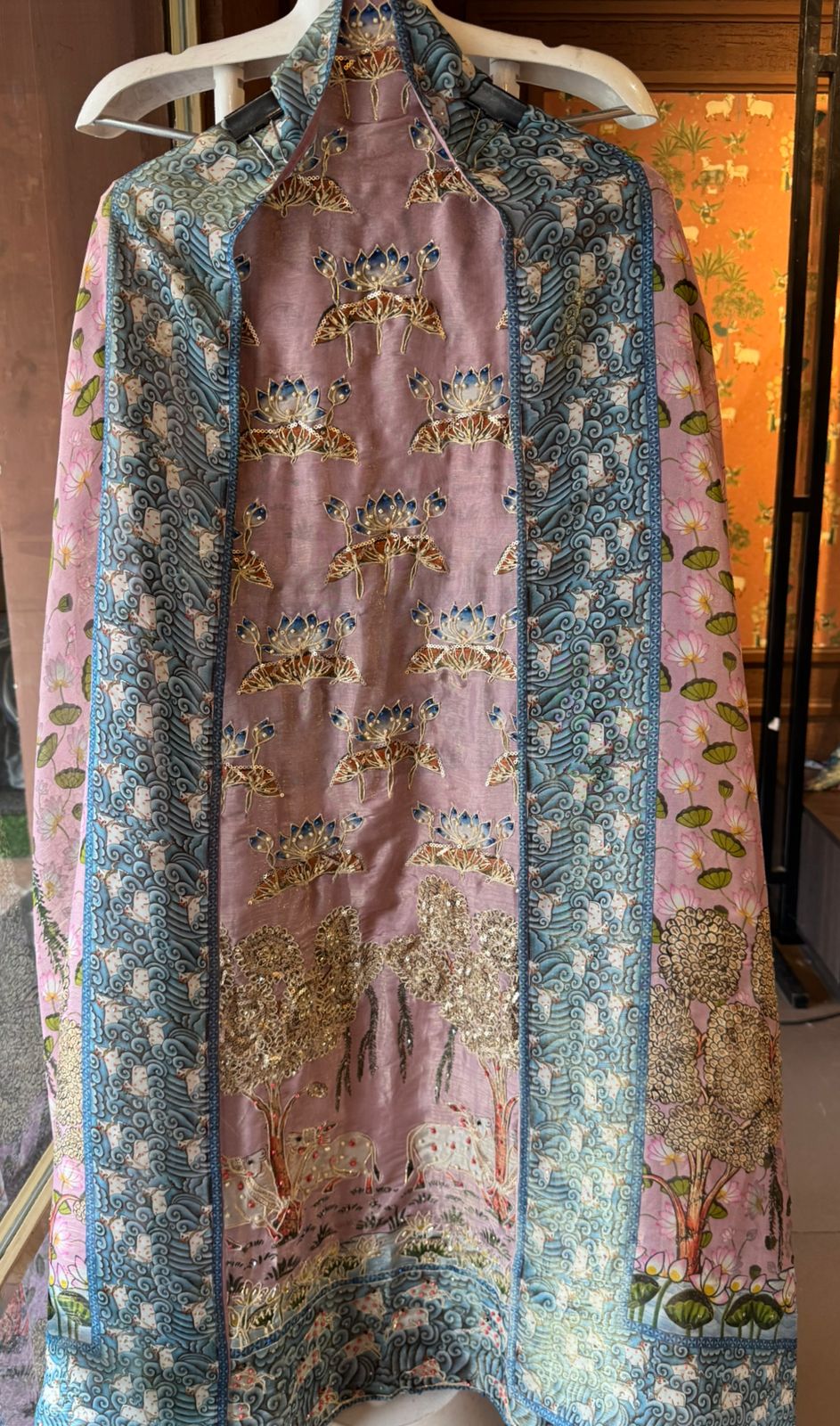 Tango silk fabric used to design these suits