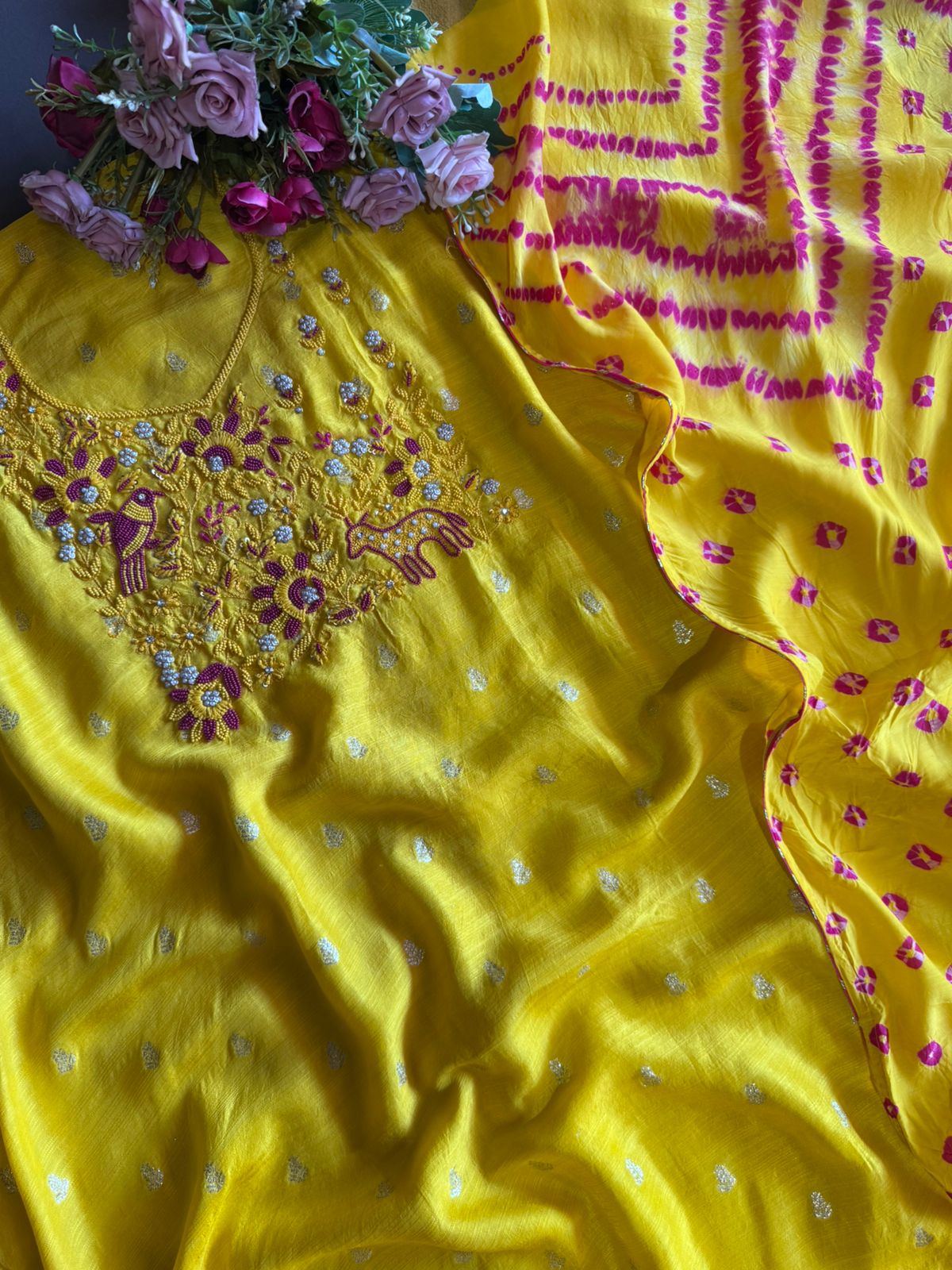 Soft Raw Silk unstitched suit