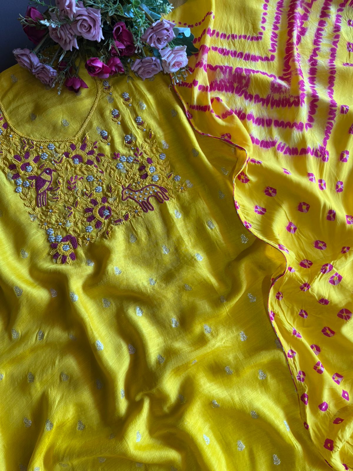 Soft Raw Silk unstitched suit