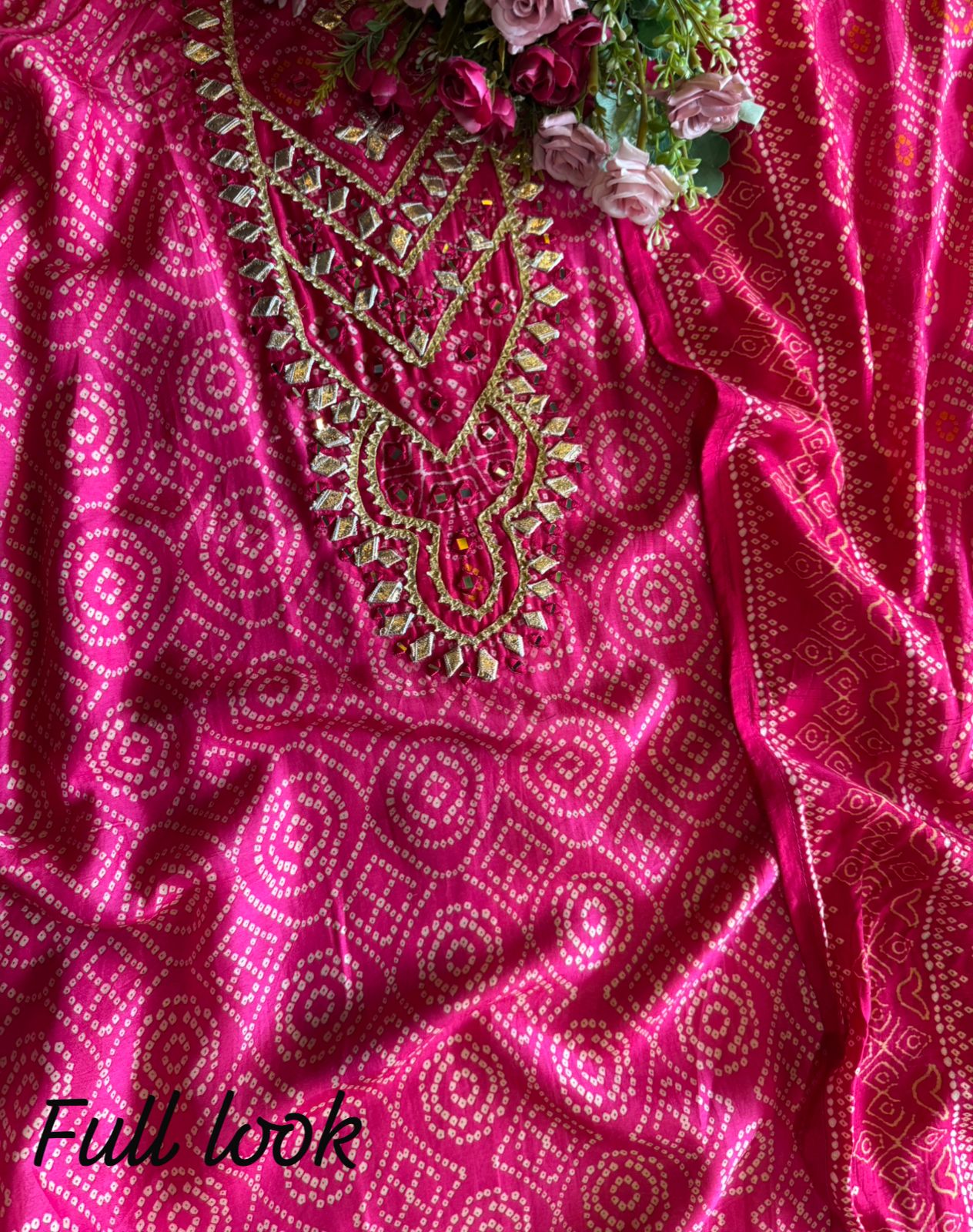 Pure Russian Silk  Bandhani printed Shirt