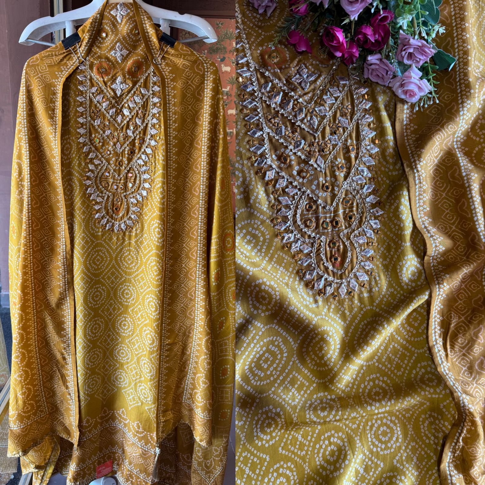 Pure Russian Silk  Bandhani printed Shirt