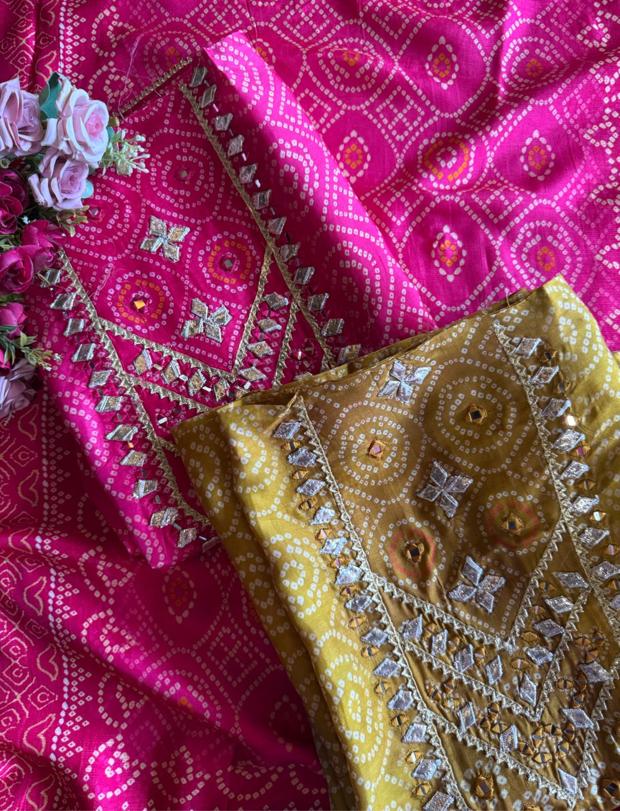 Pure Russian Silk  Bandhani printed Shirt