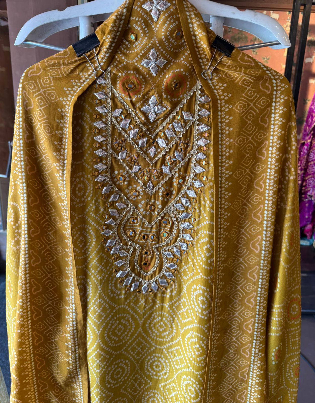 Pure Russian Silk  Bandhani printed Shirt