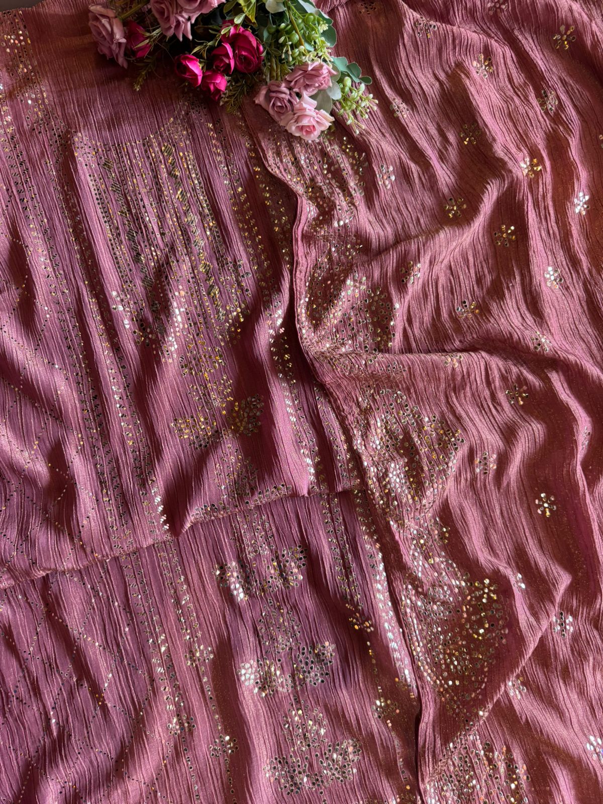 Pure crushed tissue Unstitched Kurta