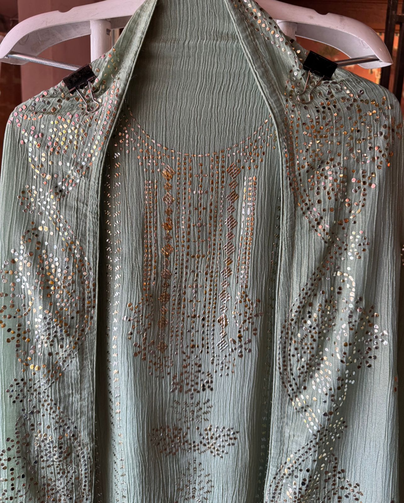 Pure crushed tissue Unstitched Kurta