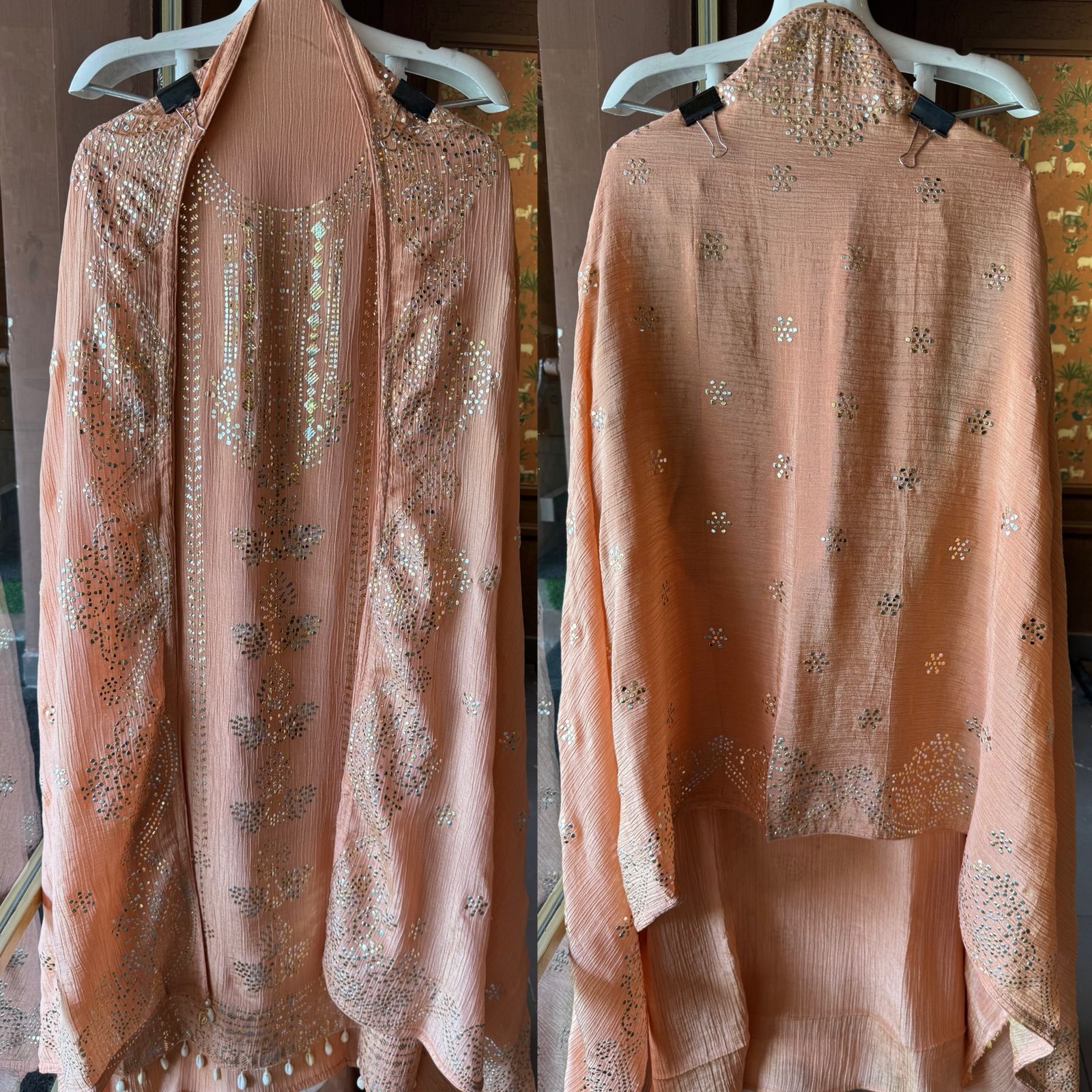 Pure crushed tissue Unstitched Kurta