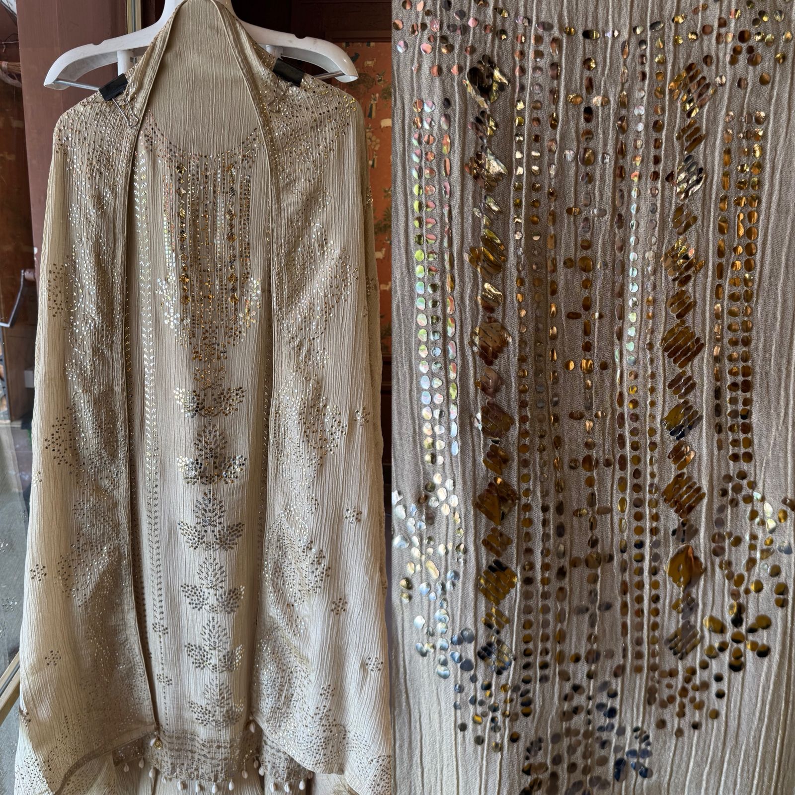 Pure crushed tissue Unstitched Kurta