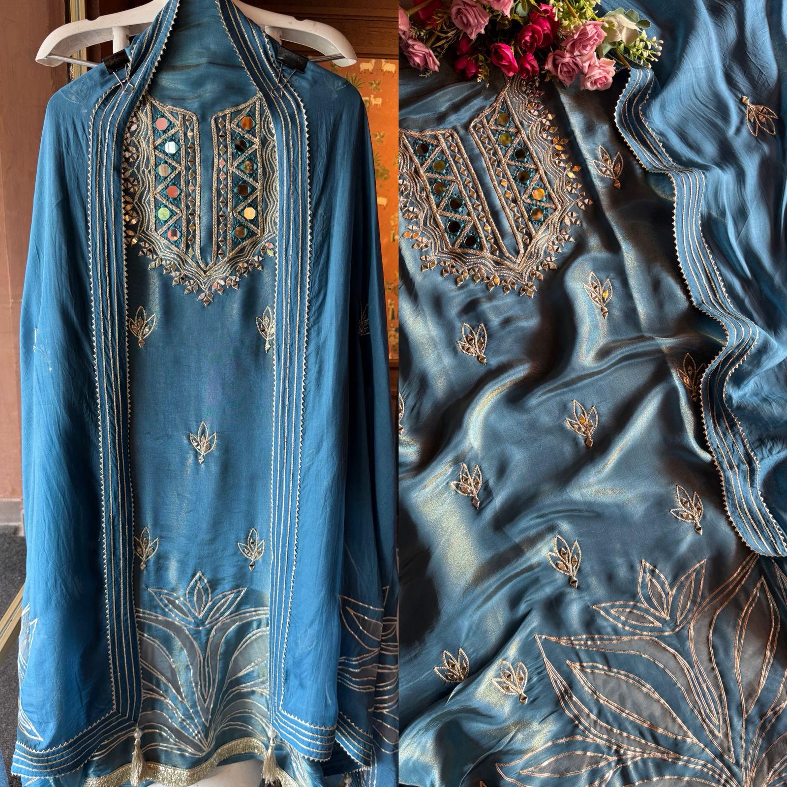 Soft tissue  unstitched full size kurta