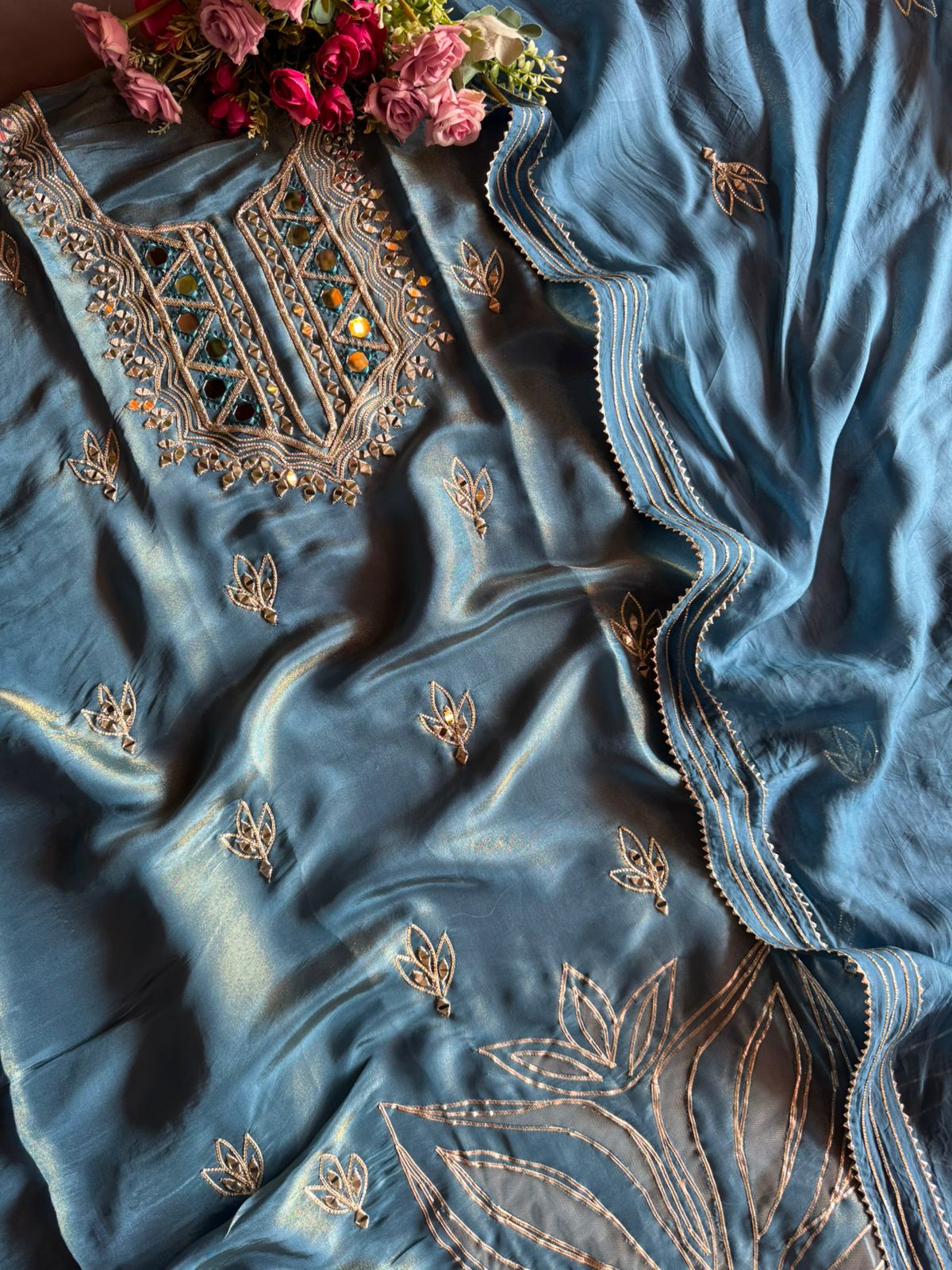 Soft tissue  unstitched full size kurta