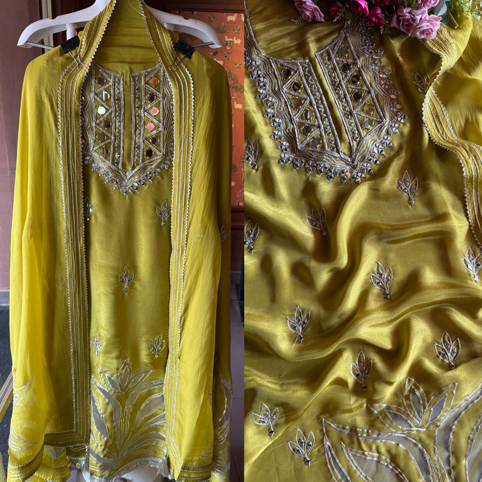 Soft tissue  unstitched full size kurta