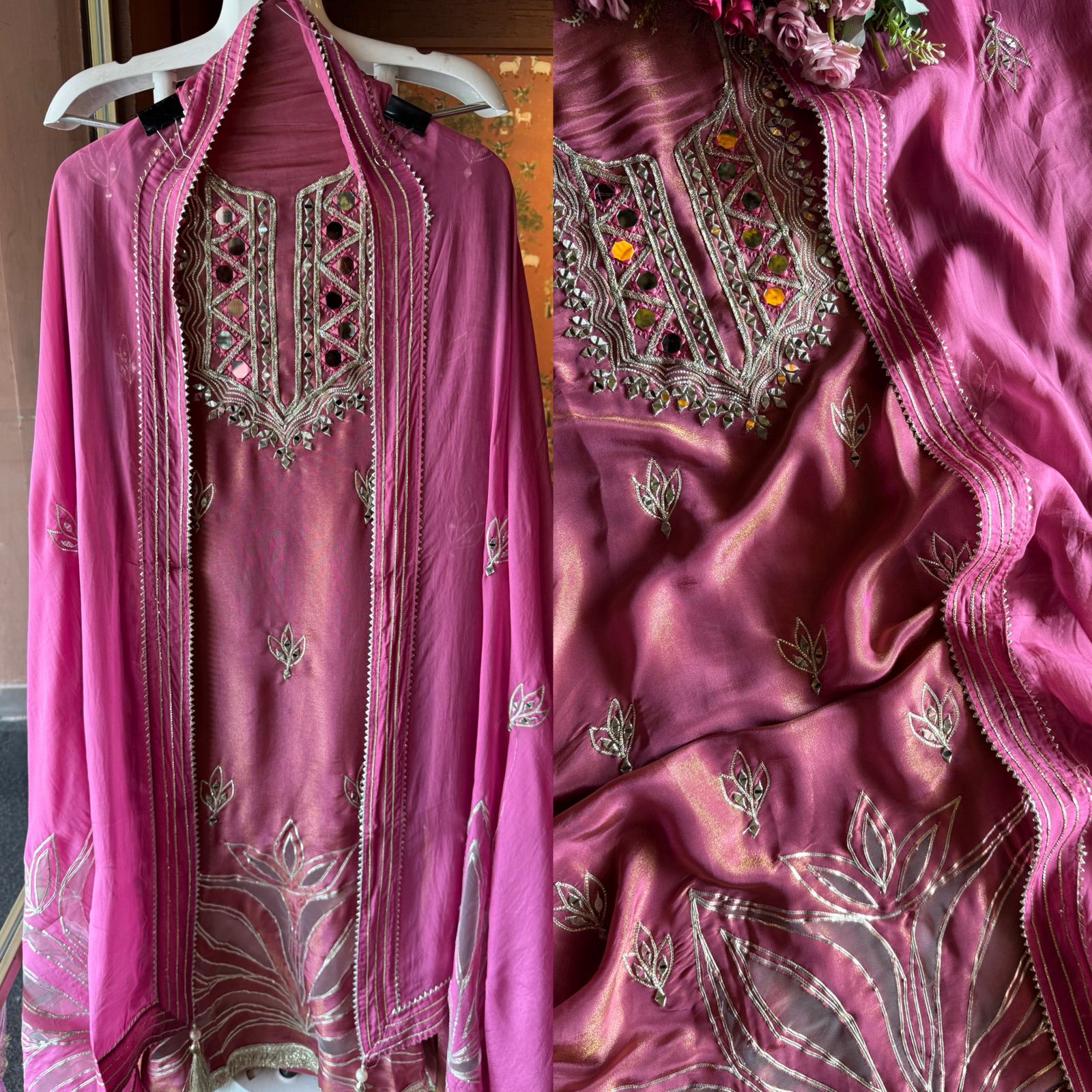 Soft tissue  unstitched full size kurta