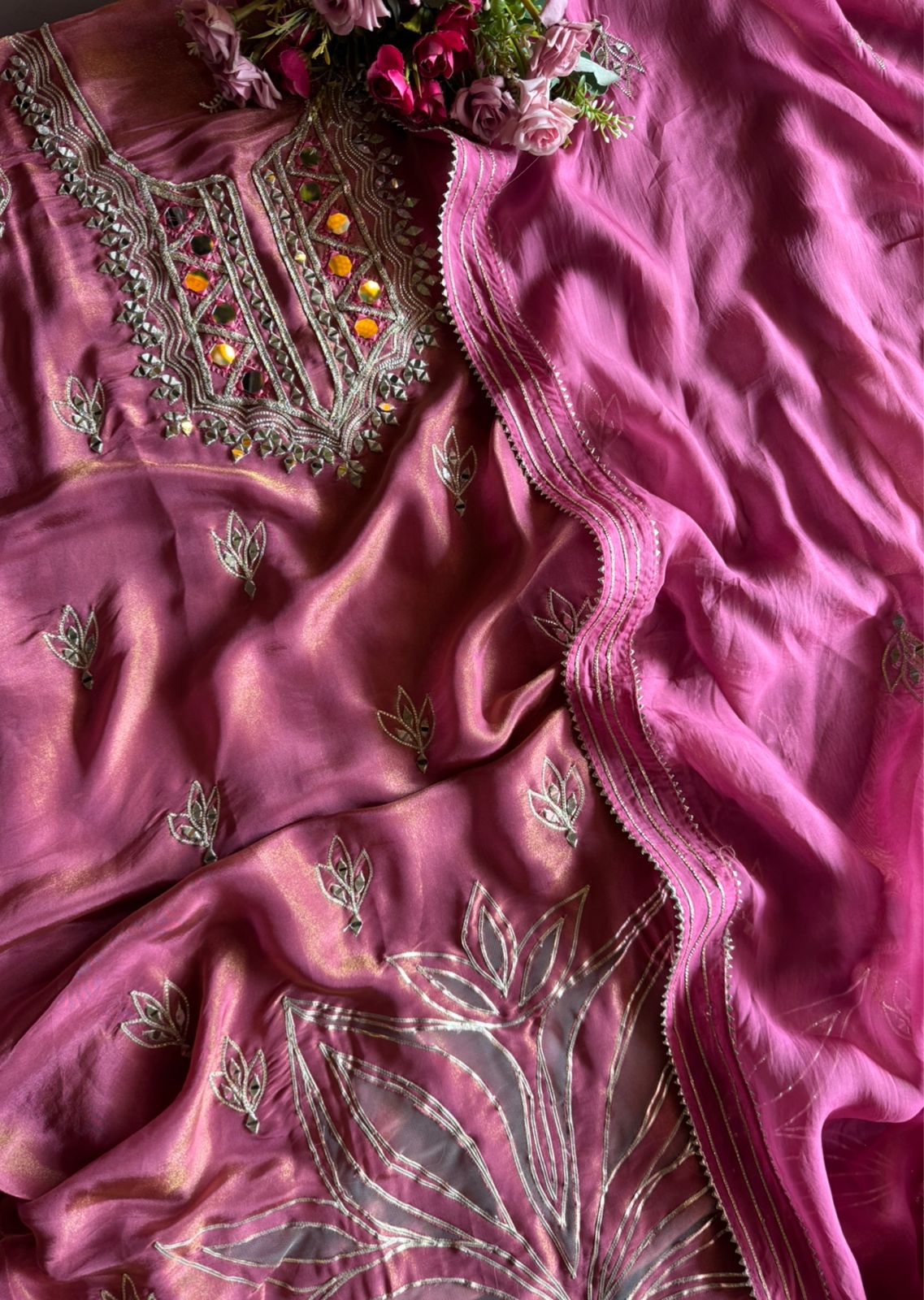 Soft tissue  unstitched full size kurta