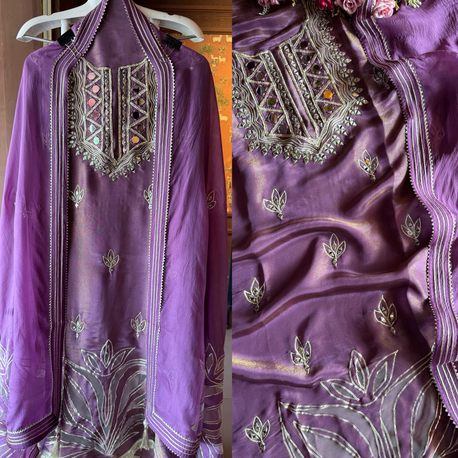 Soft tissue  unstitched full size kurta