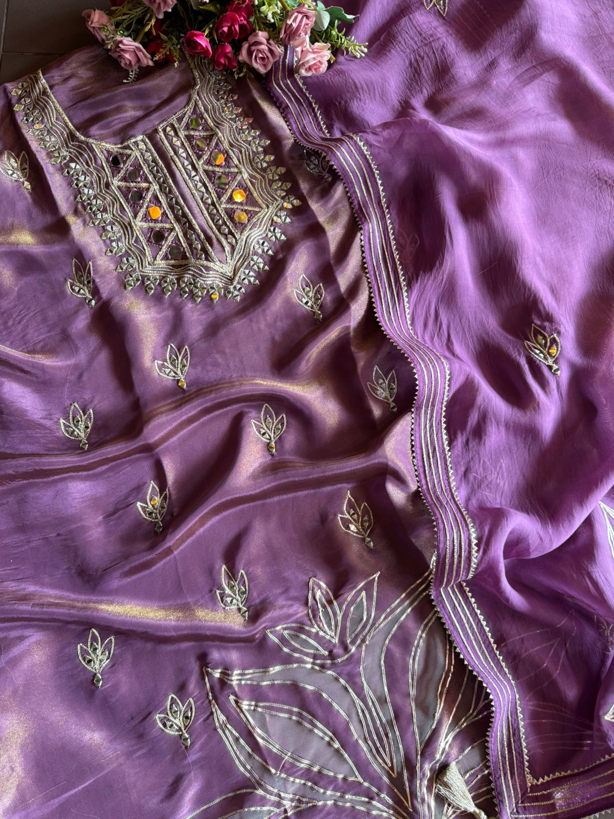 Soft tissue  unstitched full size kurta