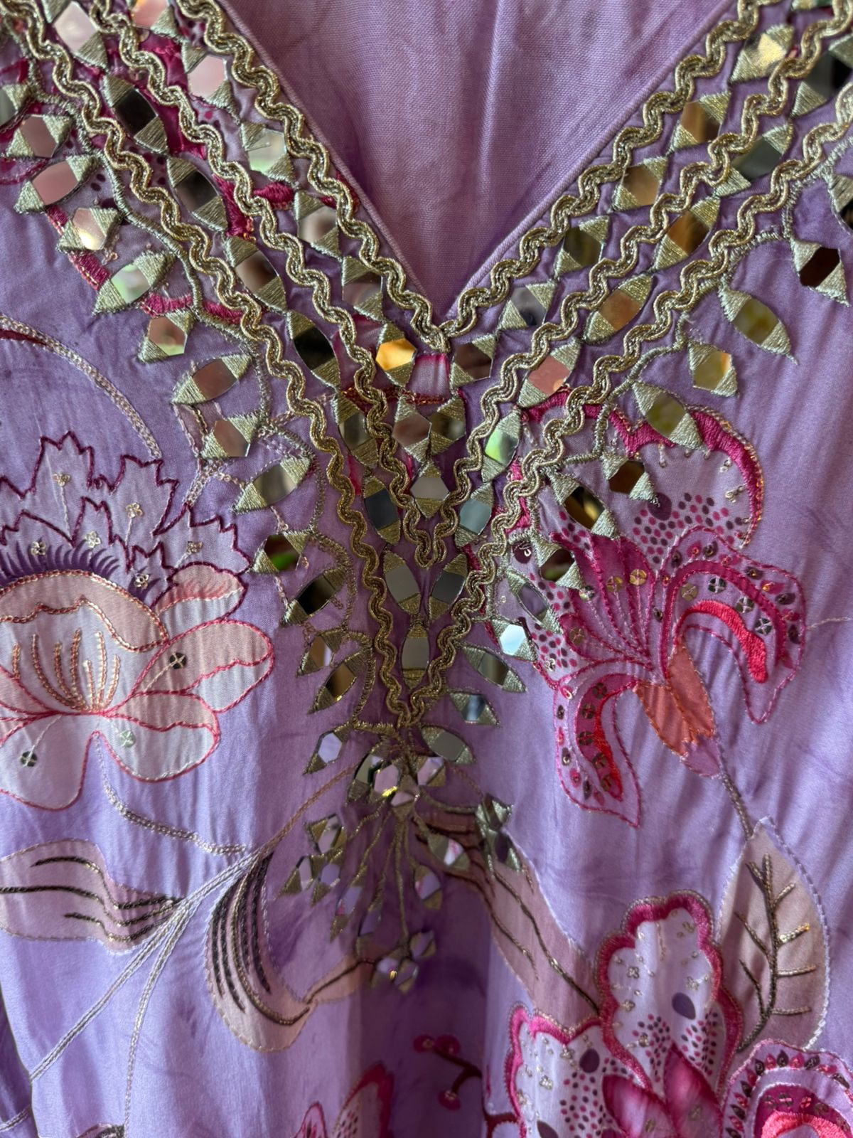 Soft organza  stitched kaaftan set