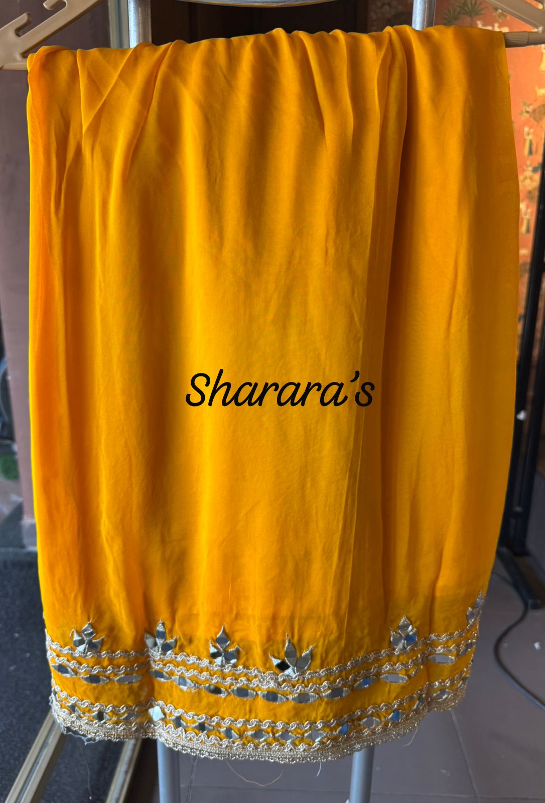 Soft organza  stitched kaaftan set