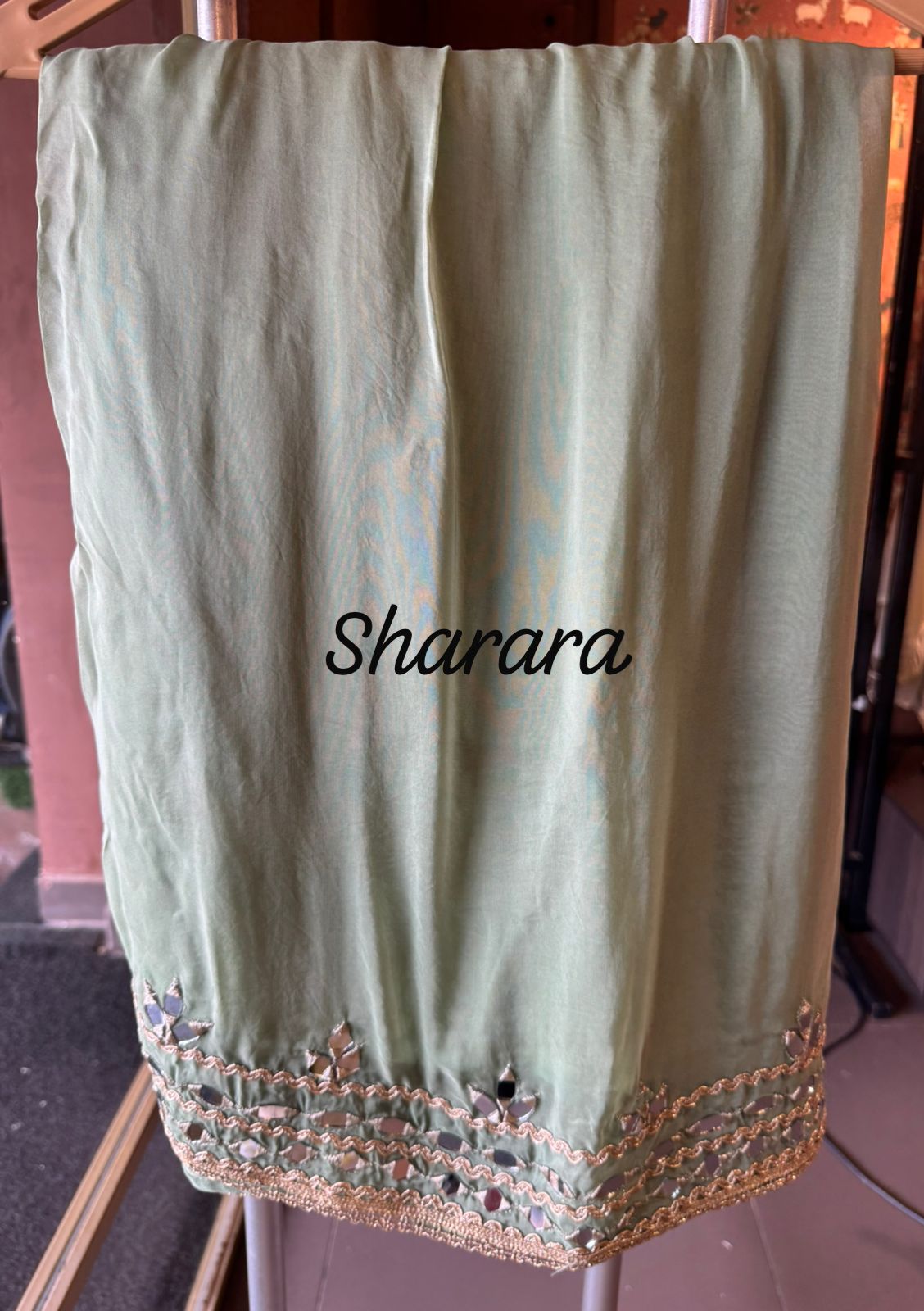 Soft organza  stitched kaaftan set