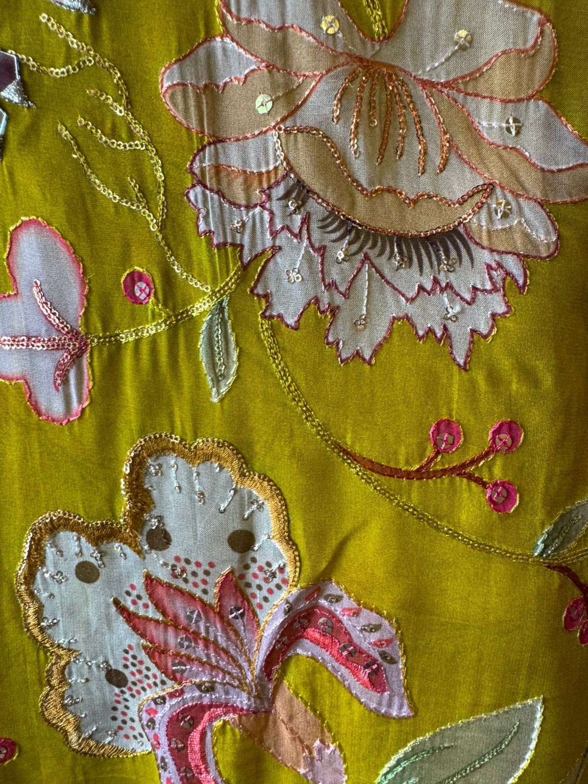 Soft organza  stitched kaaftan set