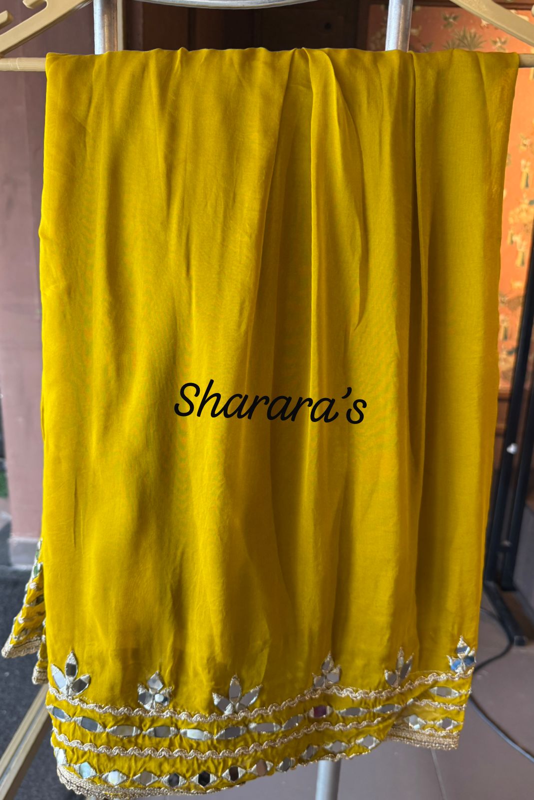 Soft organza  stitched kaaftan set