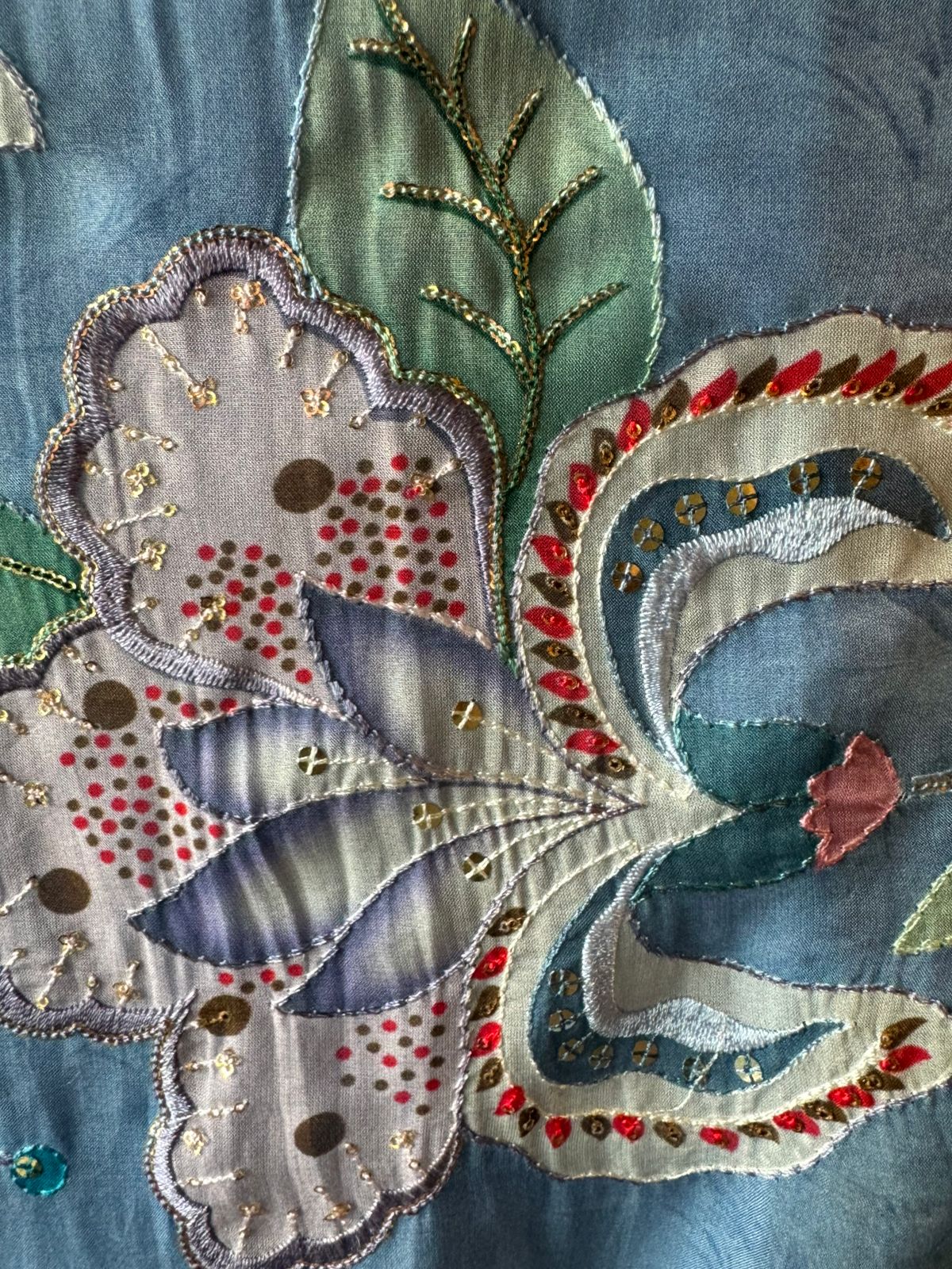 Soft organza  stitched kaaftan set