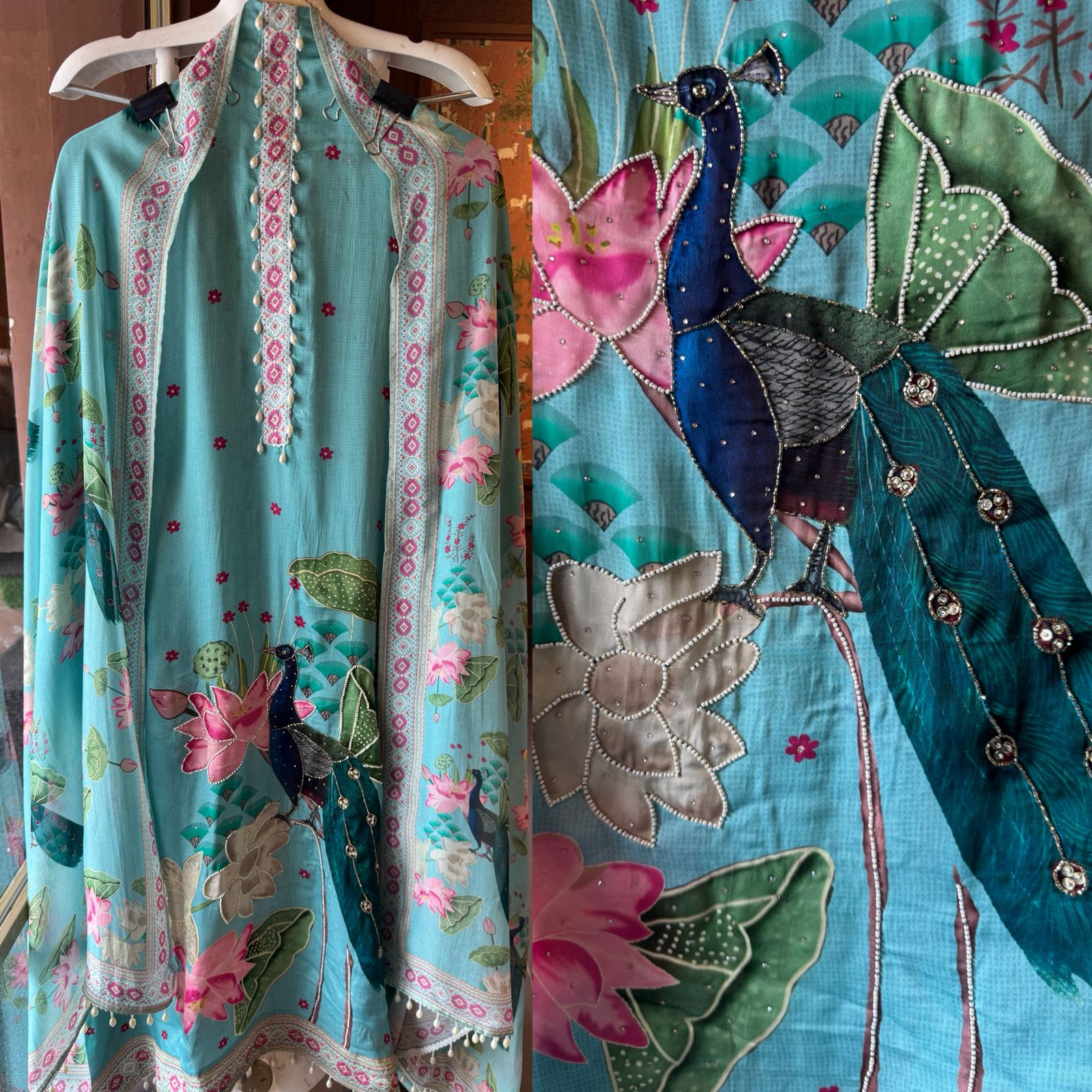 Satin silk  Unstitched Shirt