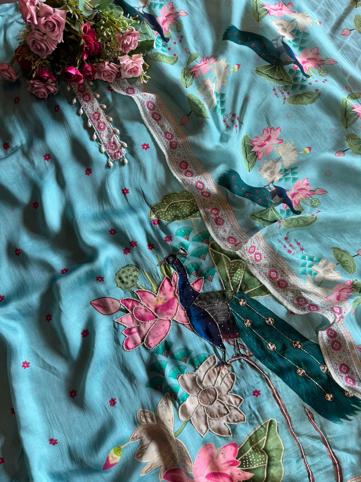 Satin silk  Unstitched Shirt