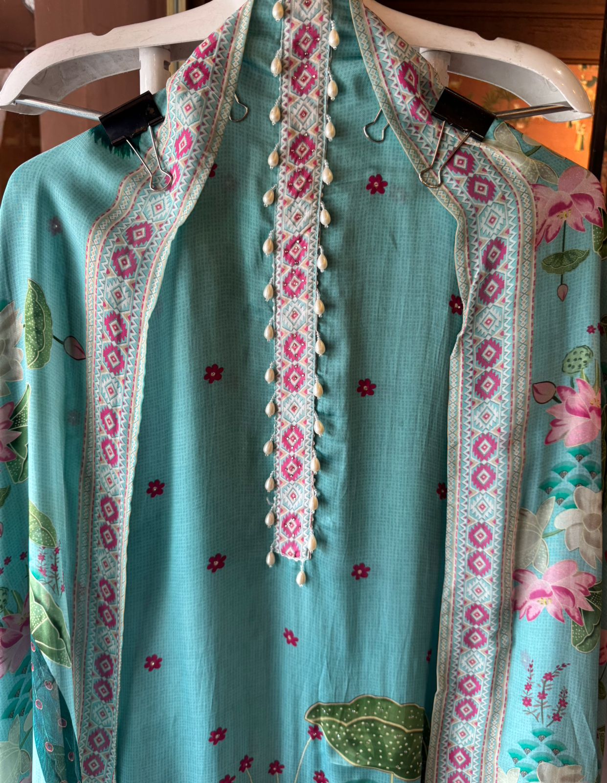 Satin silk  Unstitched Shirt