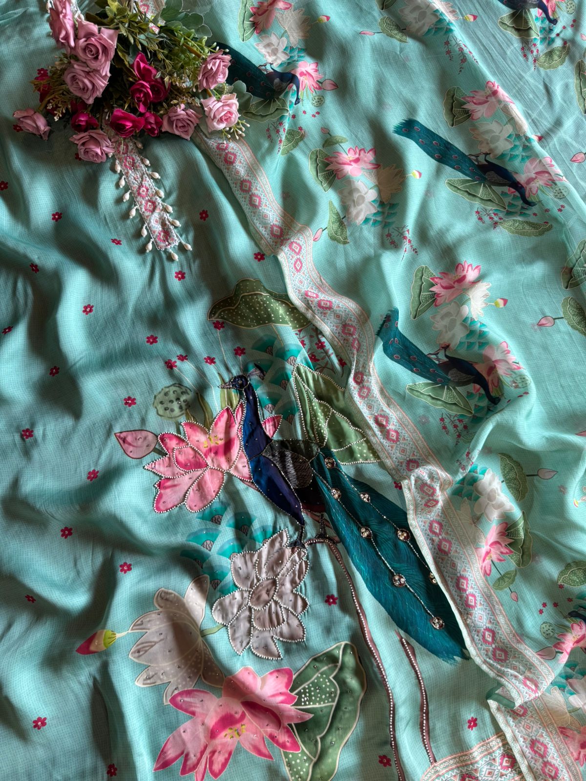 Satin silk  Unstitched Shirt