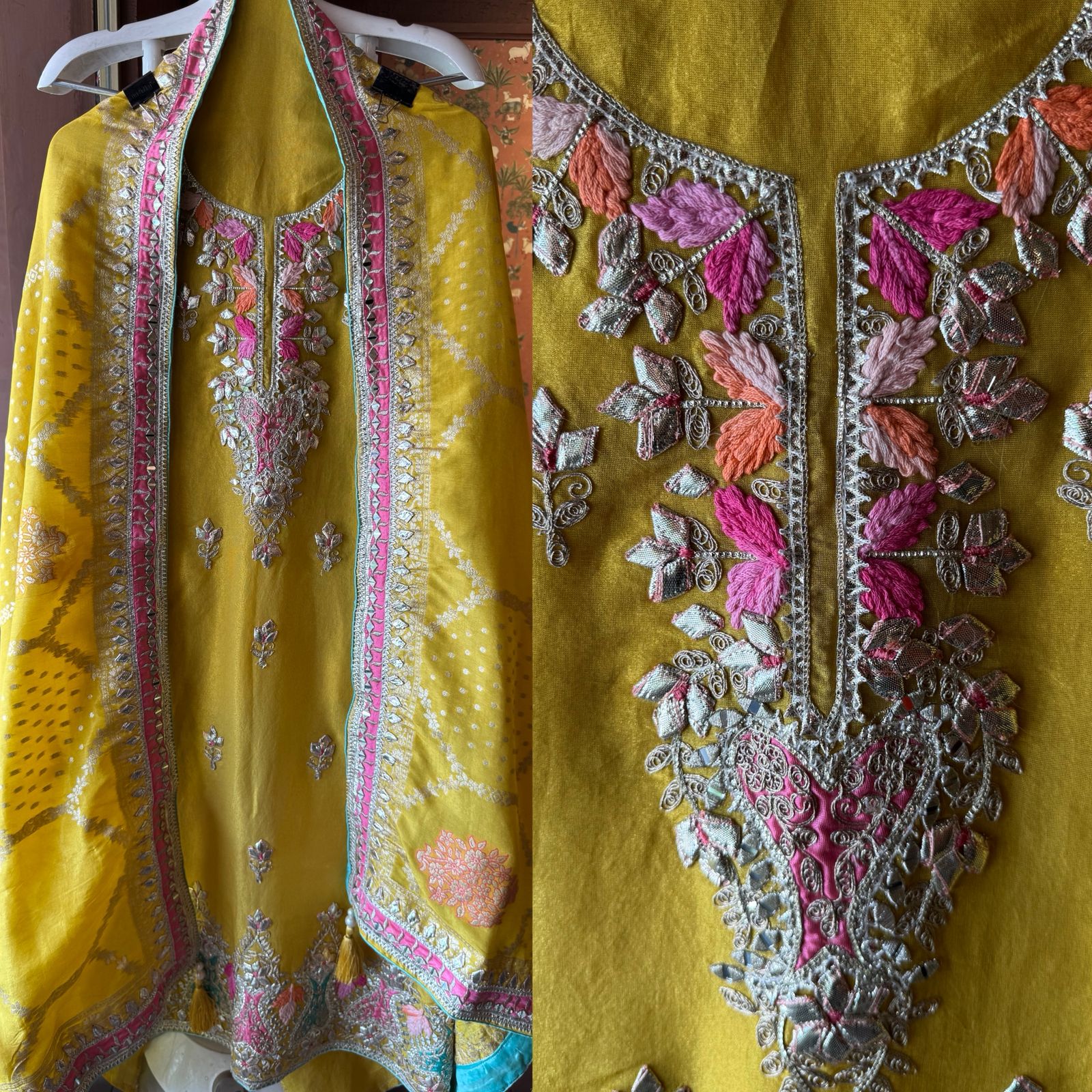 ETHNIC TRADITIONAL UNSTITCHED SUIT SET