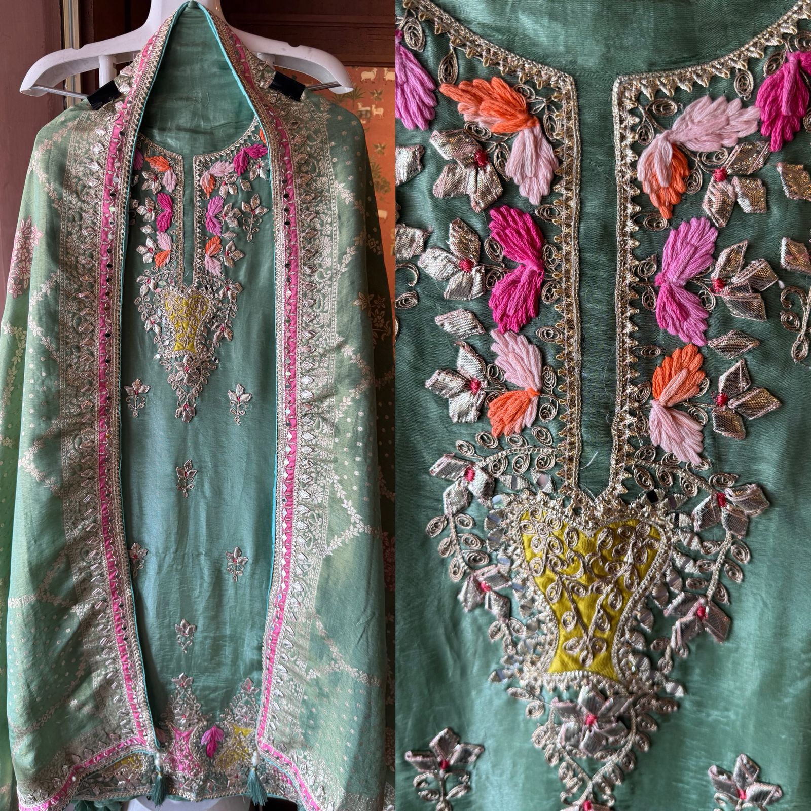 ETHNIC TRADITIONAL UNSTITCHED SUIT SET