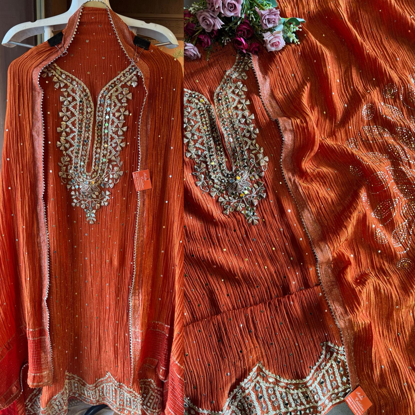 Crushed tissue unstitched shirt