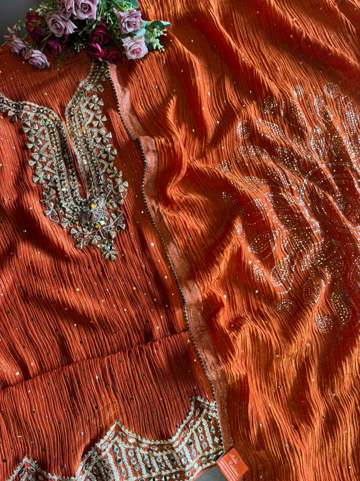 Crushed tissue unstitched shirt