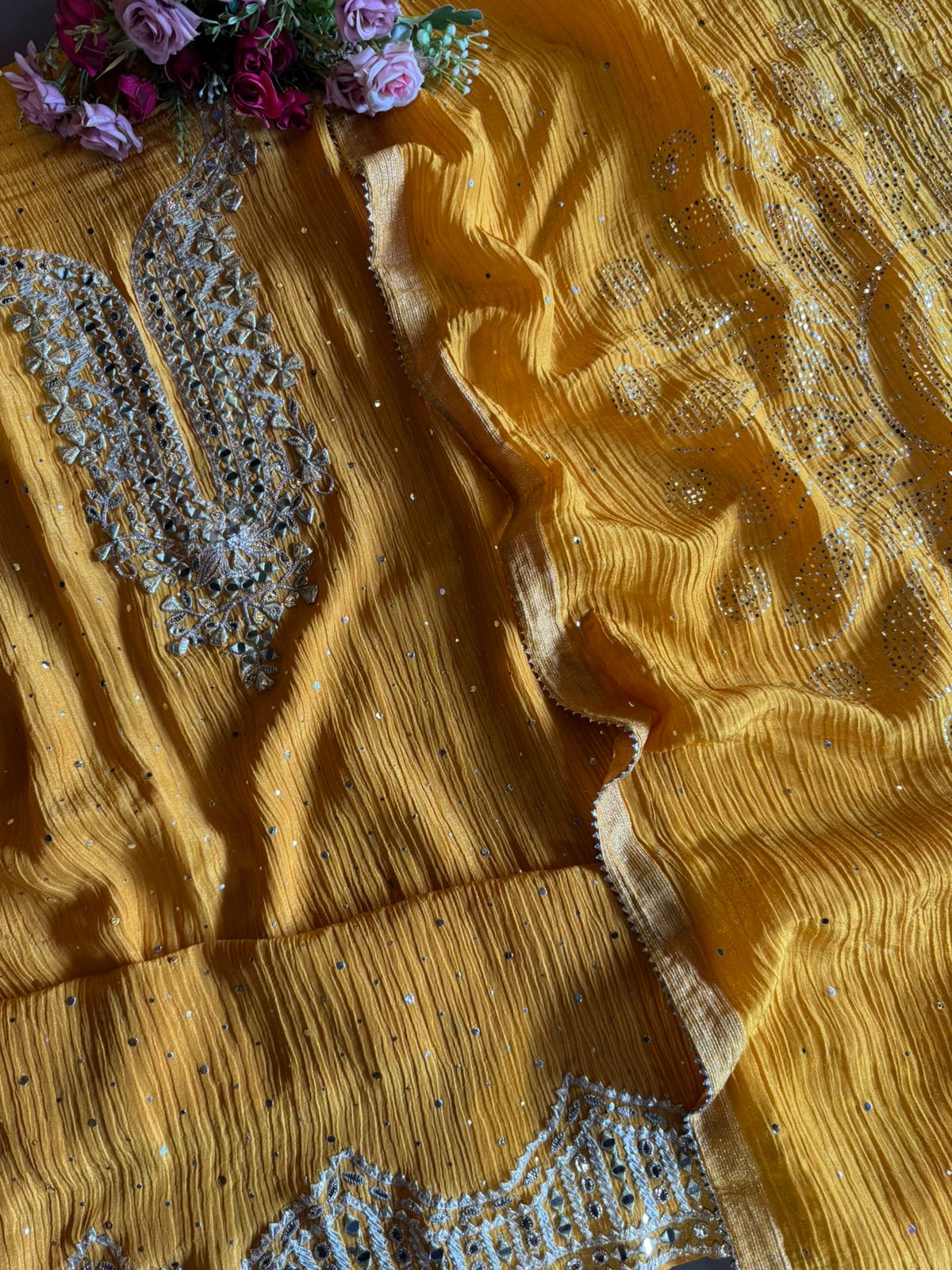 Crushed tissue unstitched shirt