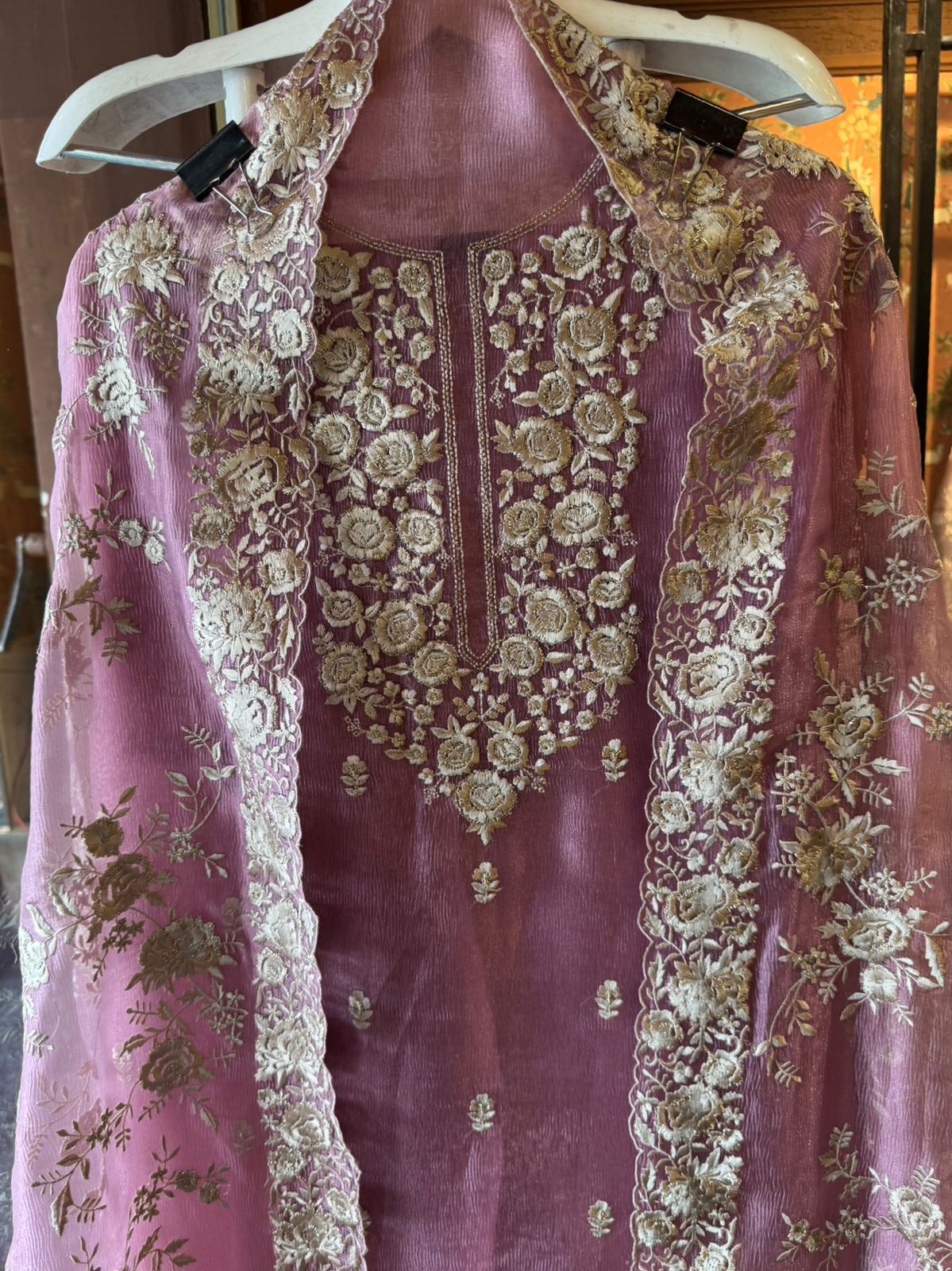 Crushed Soft Tissue Shirt Unstitched