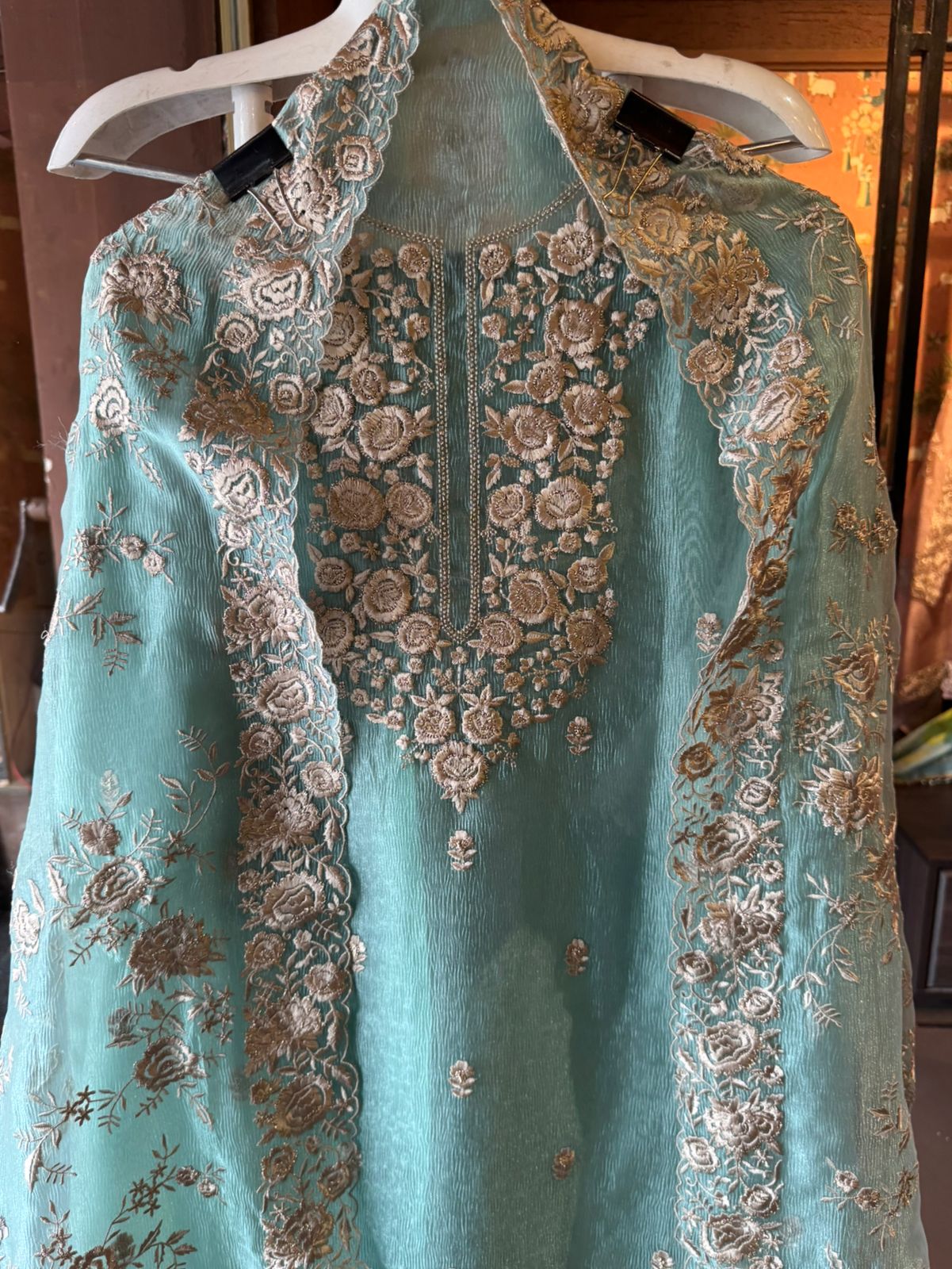 Crushed Soft Tissue Shirt Unstitched