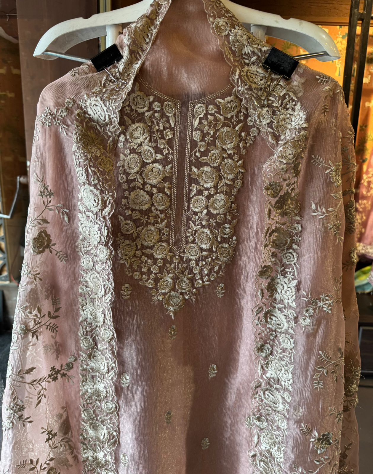 Crushed Soft Tissue Shirt Unstitched