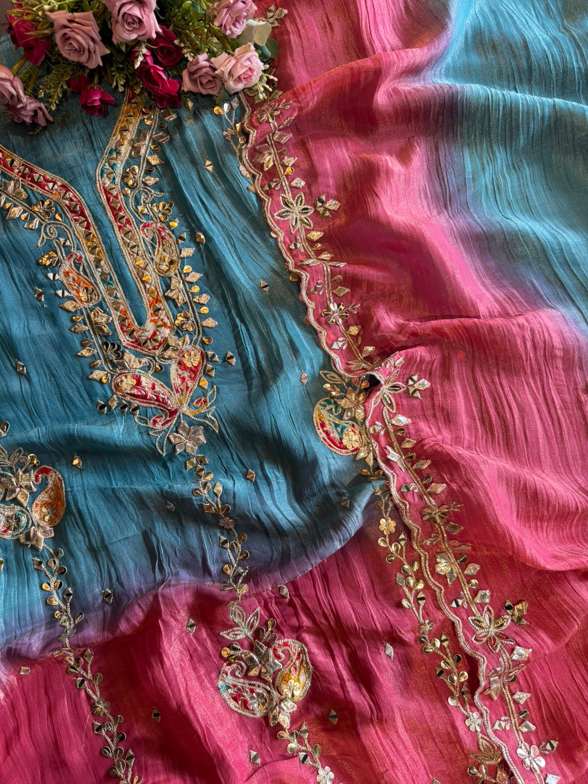 Crushed stretchable Tissue fabric