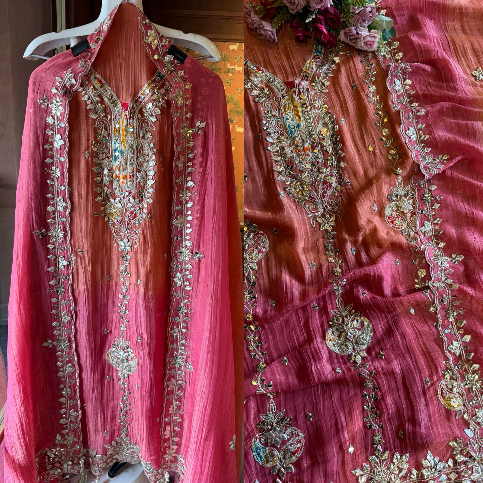 Crushed stretchable Tissue fabric