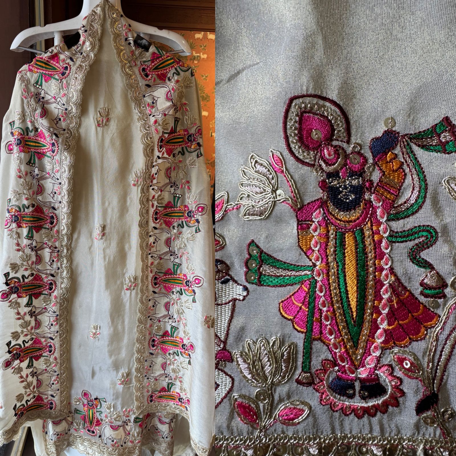 stunning suit features Beautiful Shrinath ji