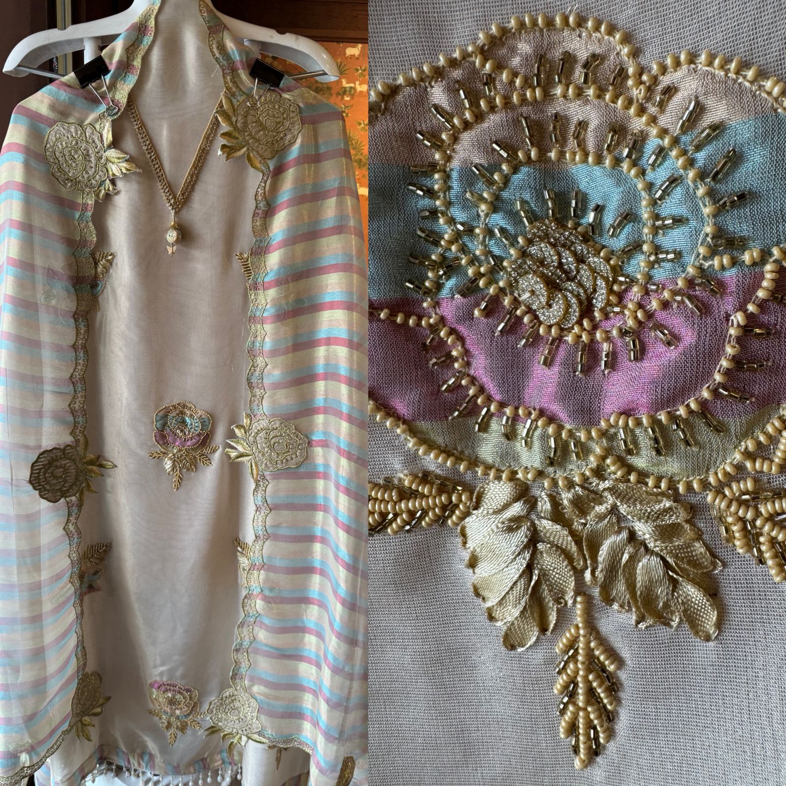 Organza Silk Unstitched Shirt