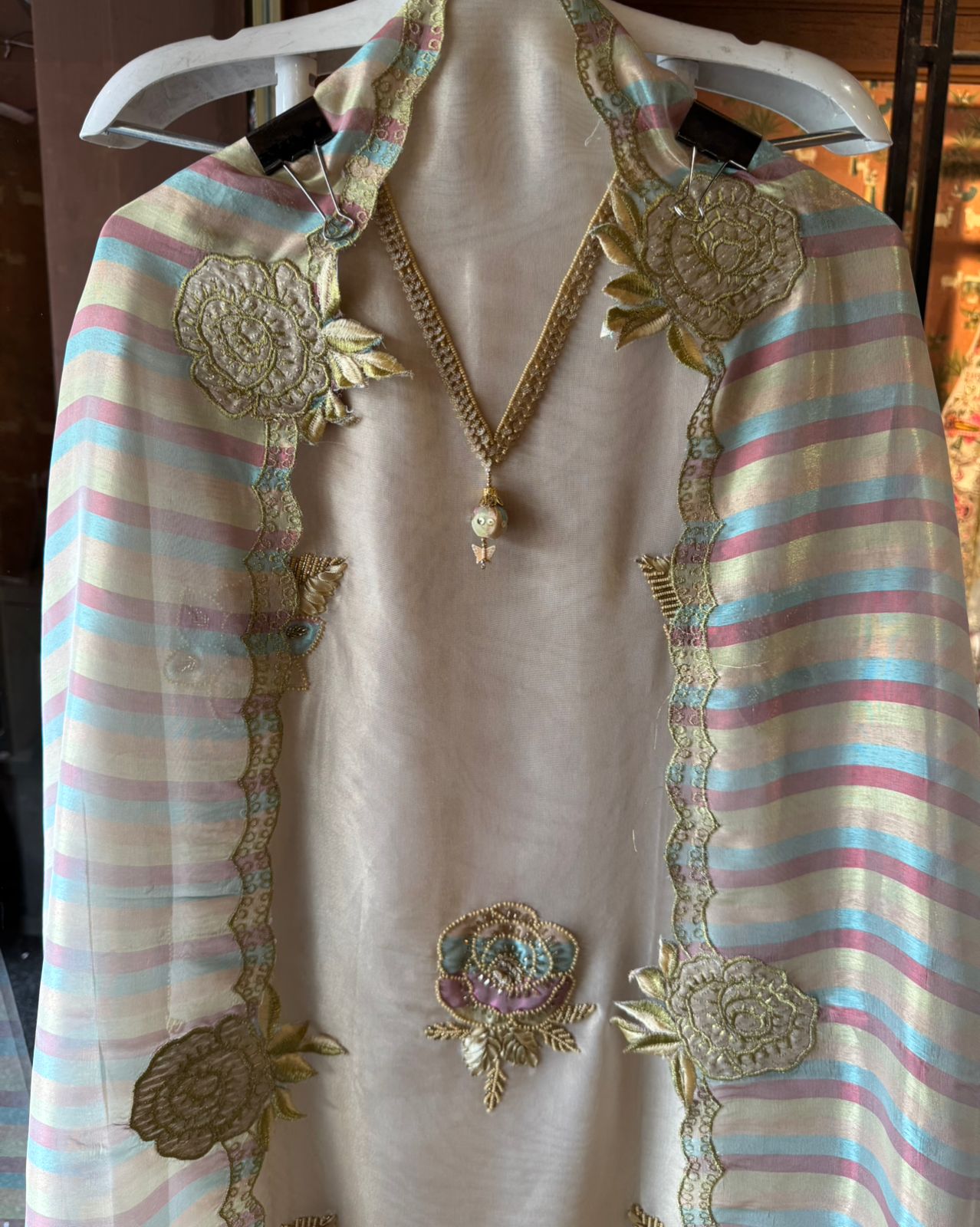 Organza Silk Unstitched Shirt