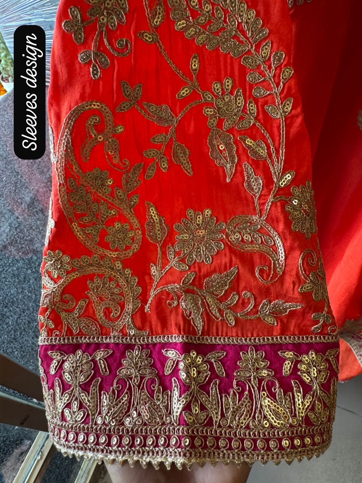 Pure 100% silk Kurta with Very beautiful Gold Zari