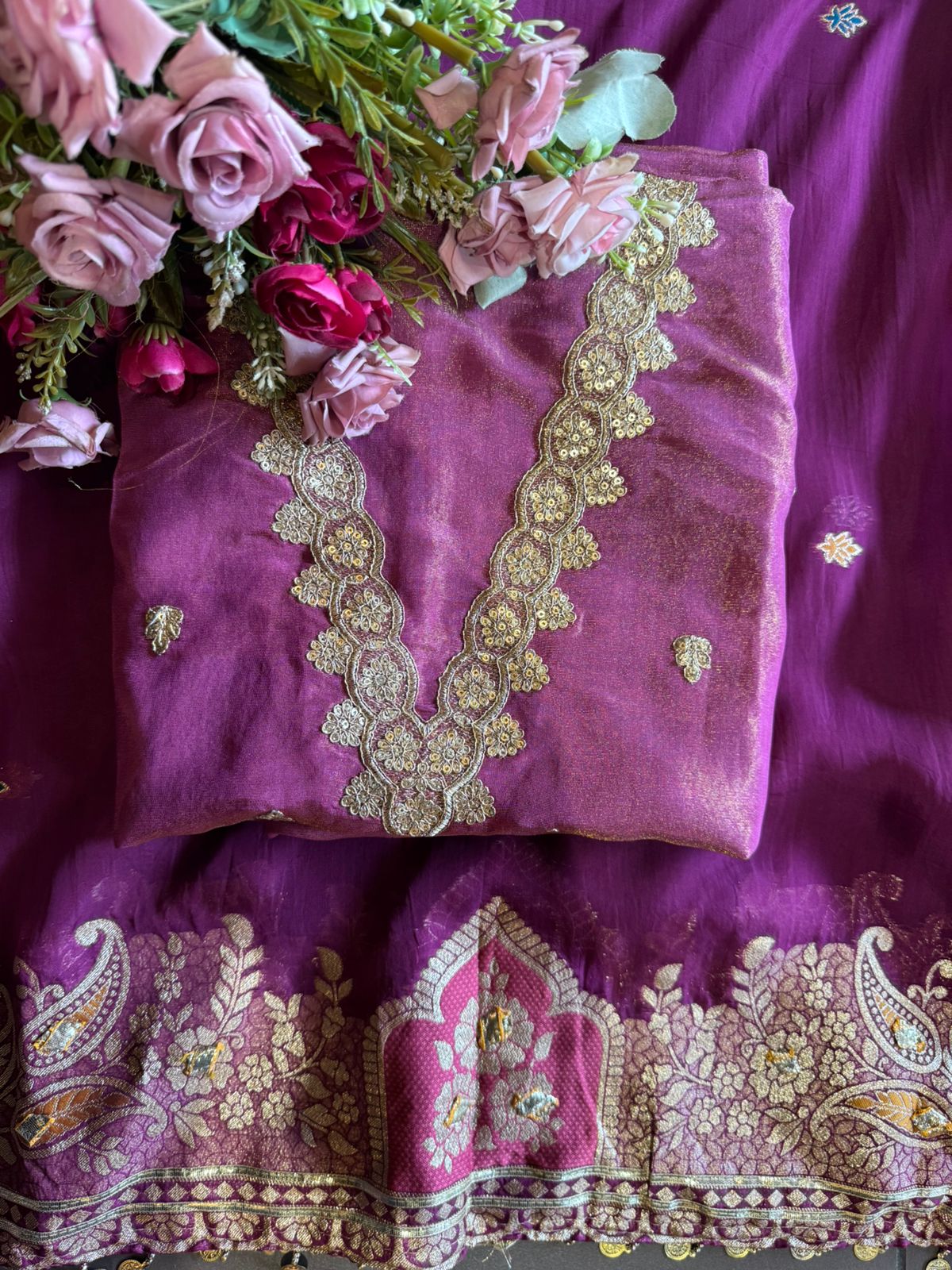 Pure 100% soft  tissue Unstitched shirt