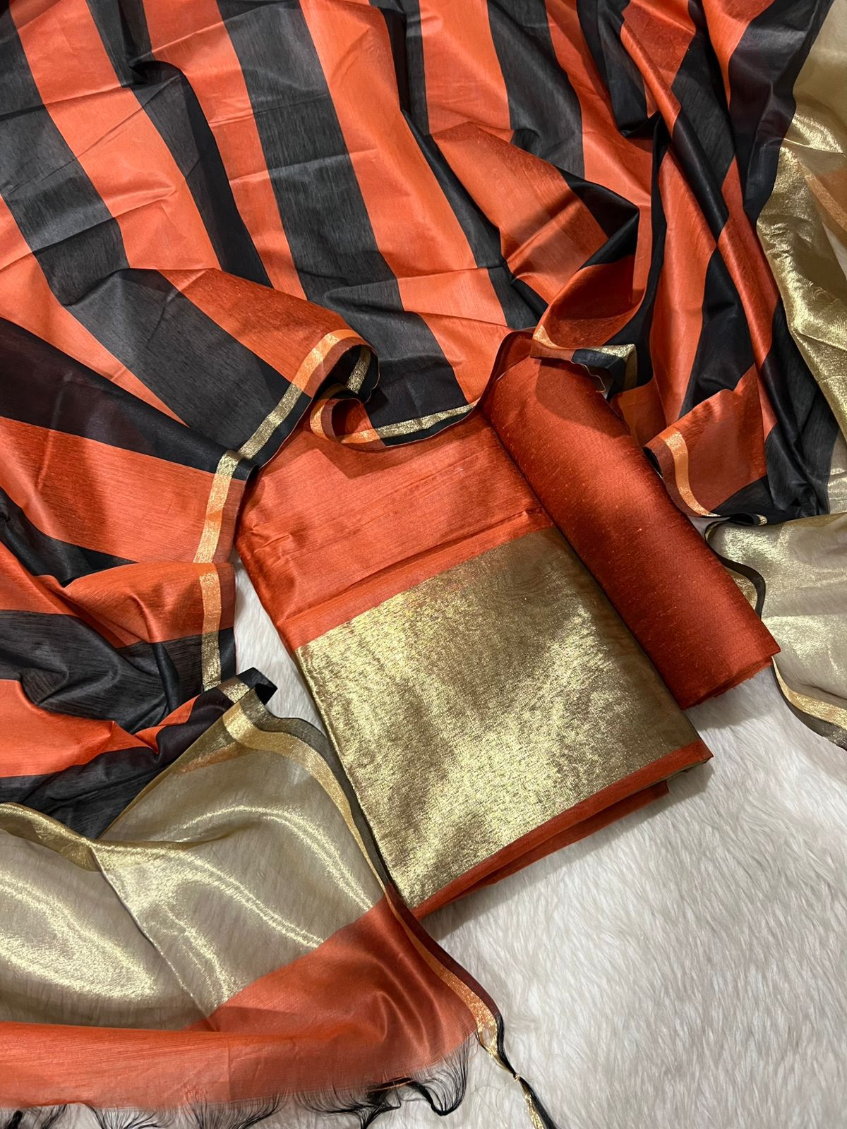 BANARASI COTTON WITH TISSUE BORDER SUITS COLLECTION