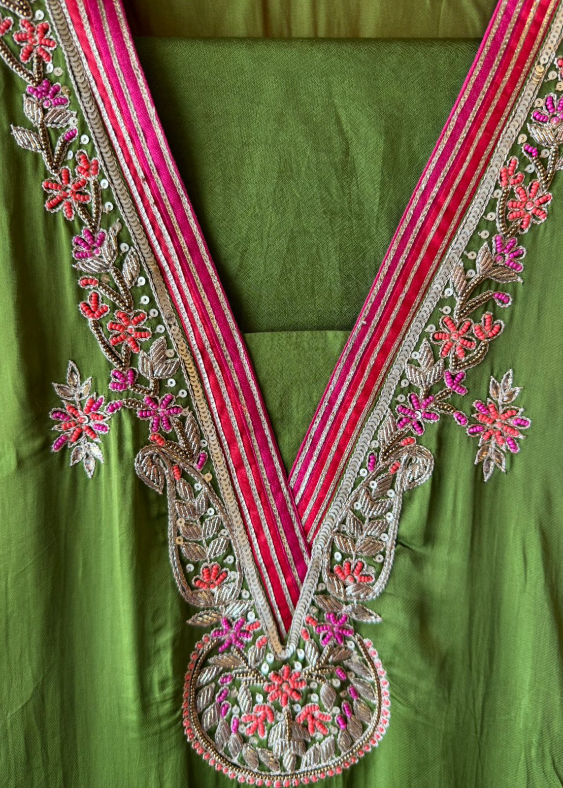 Pure soft satin silk unstitched full size shirt