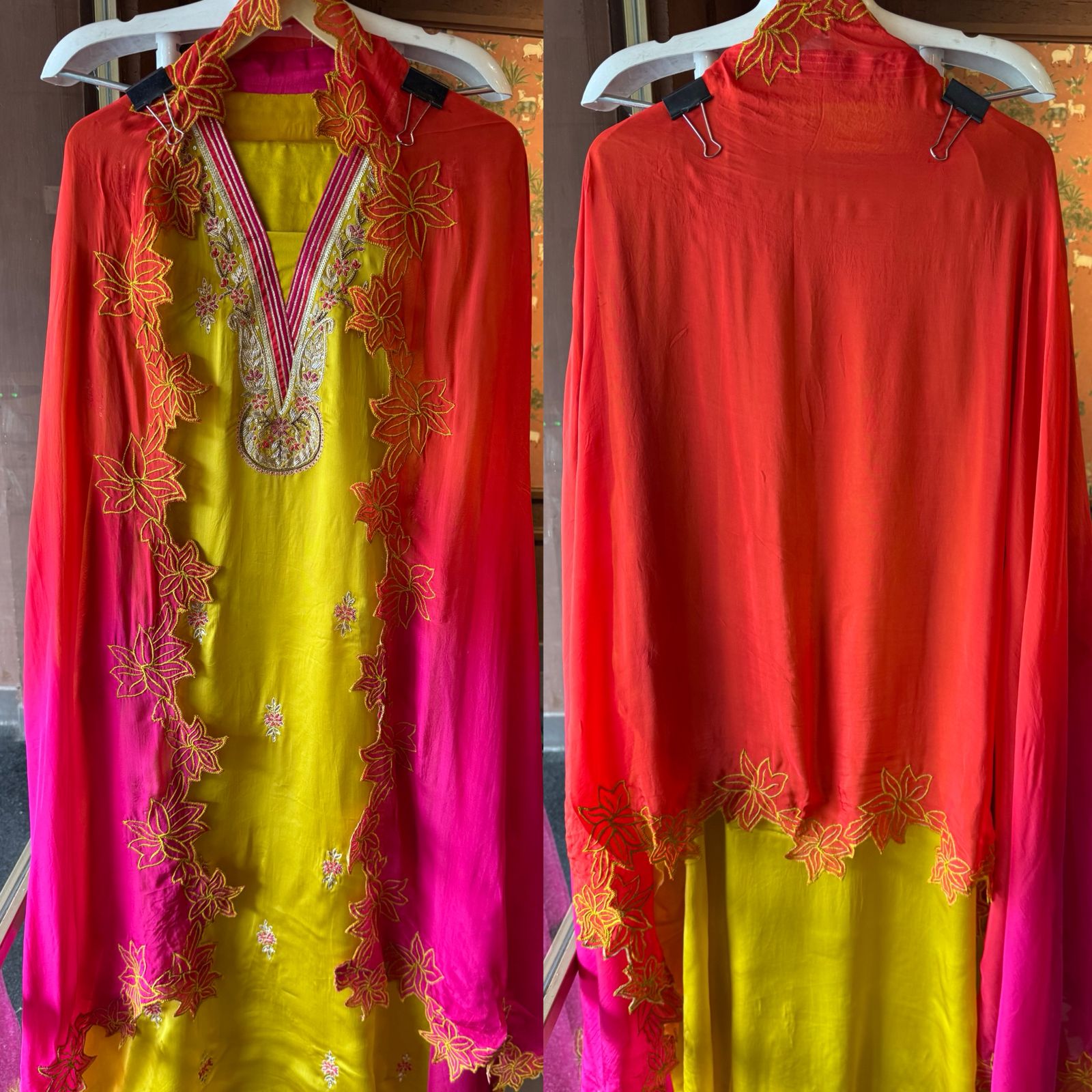 Pure soft satin silk unstitched full size shirt