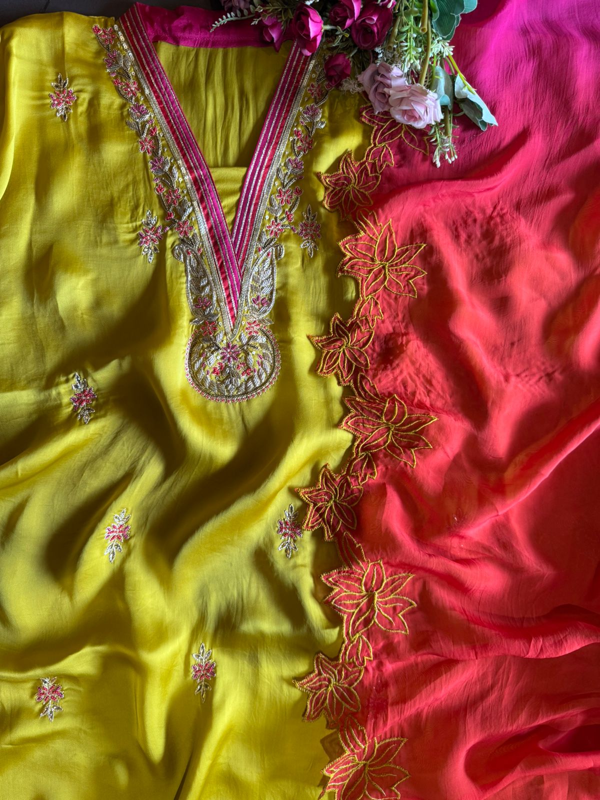 Pure soft satin silk unstitched full size shirt