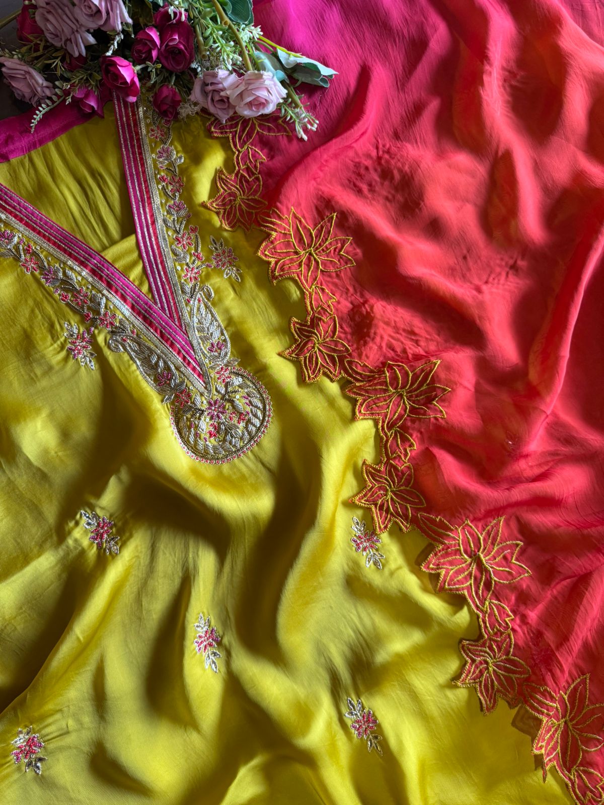 Pure soft satin silk unstitched full size shirt